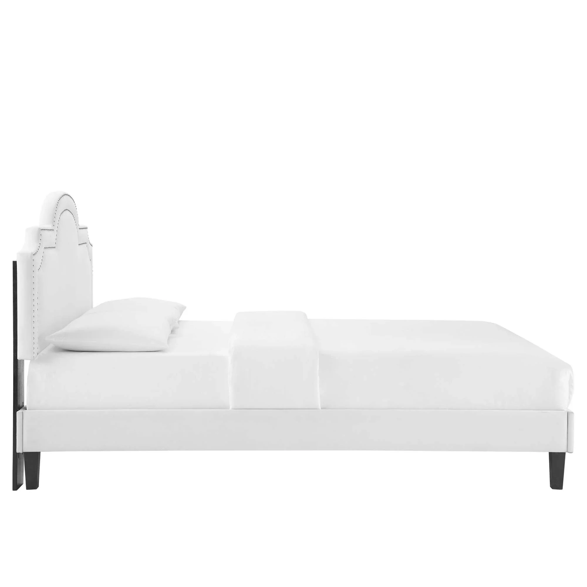 Aviana Performance Velvet Bed With Black Wood Legs - Image 14