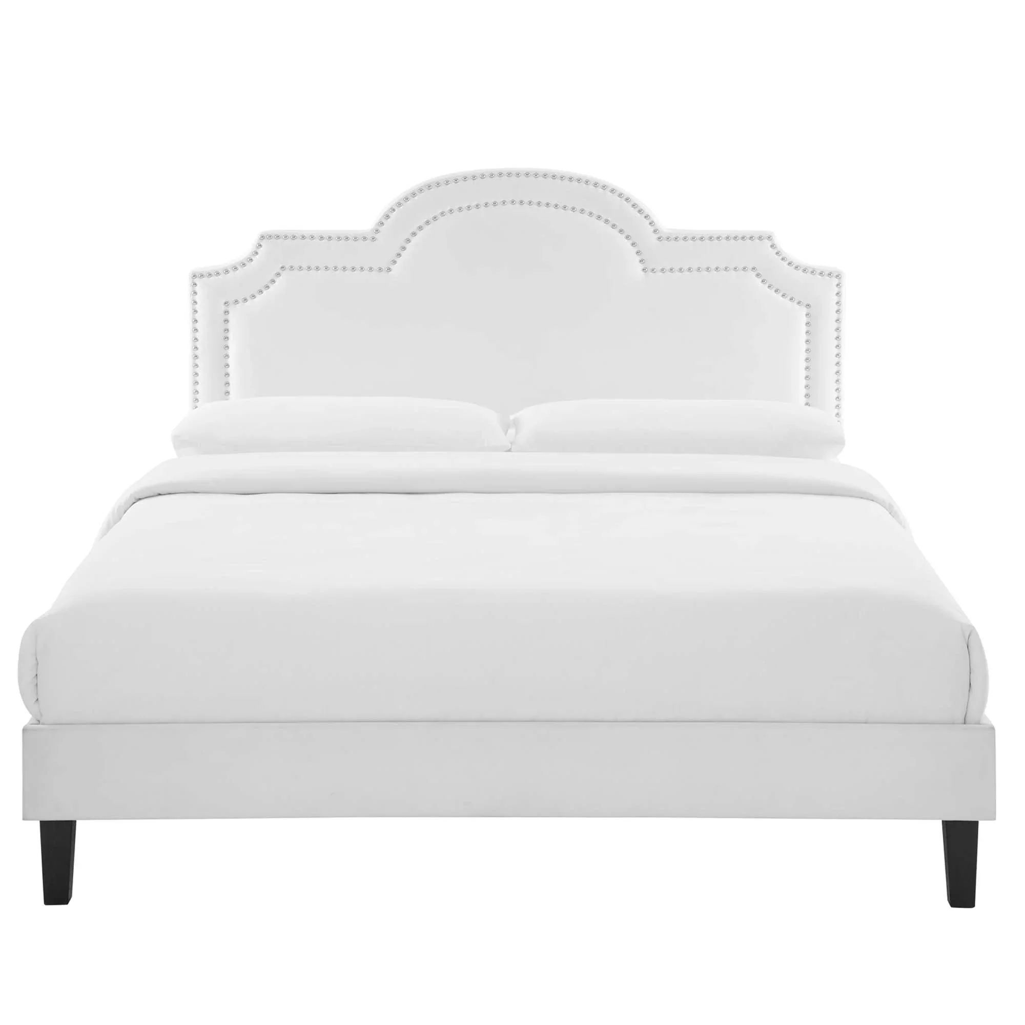 Aviana Performance Velvet Bed With Black Wood Legs - Image 15
