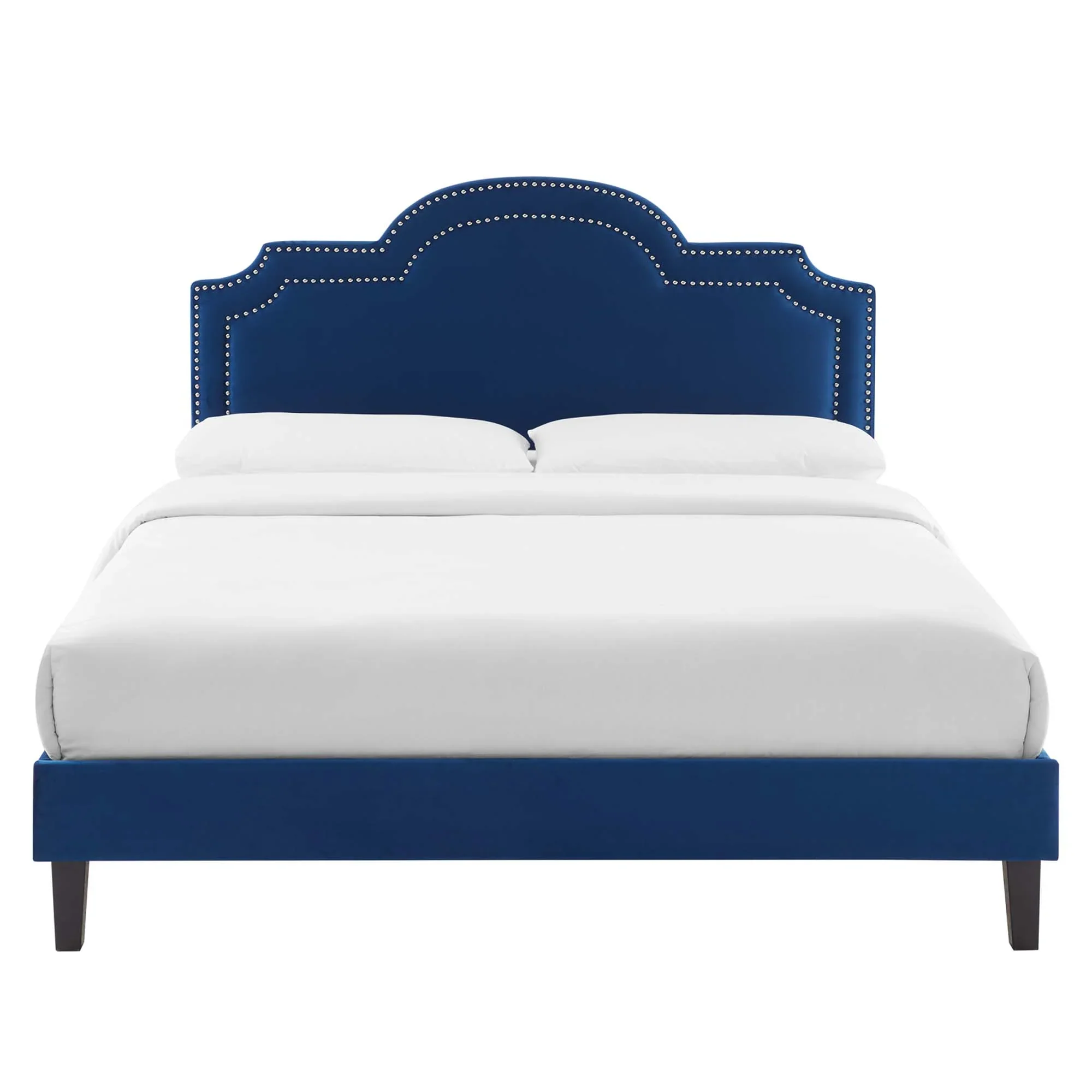 Aviana Performance Velvet Bed With Black Wood Legs - Image 25