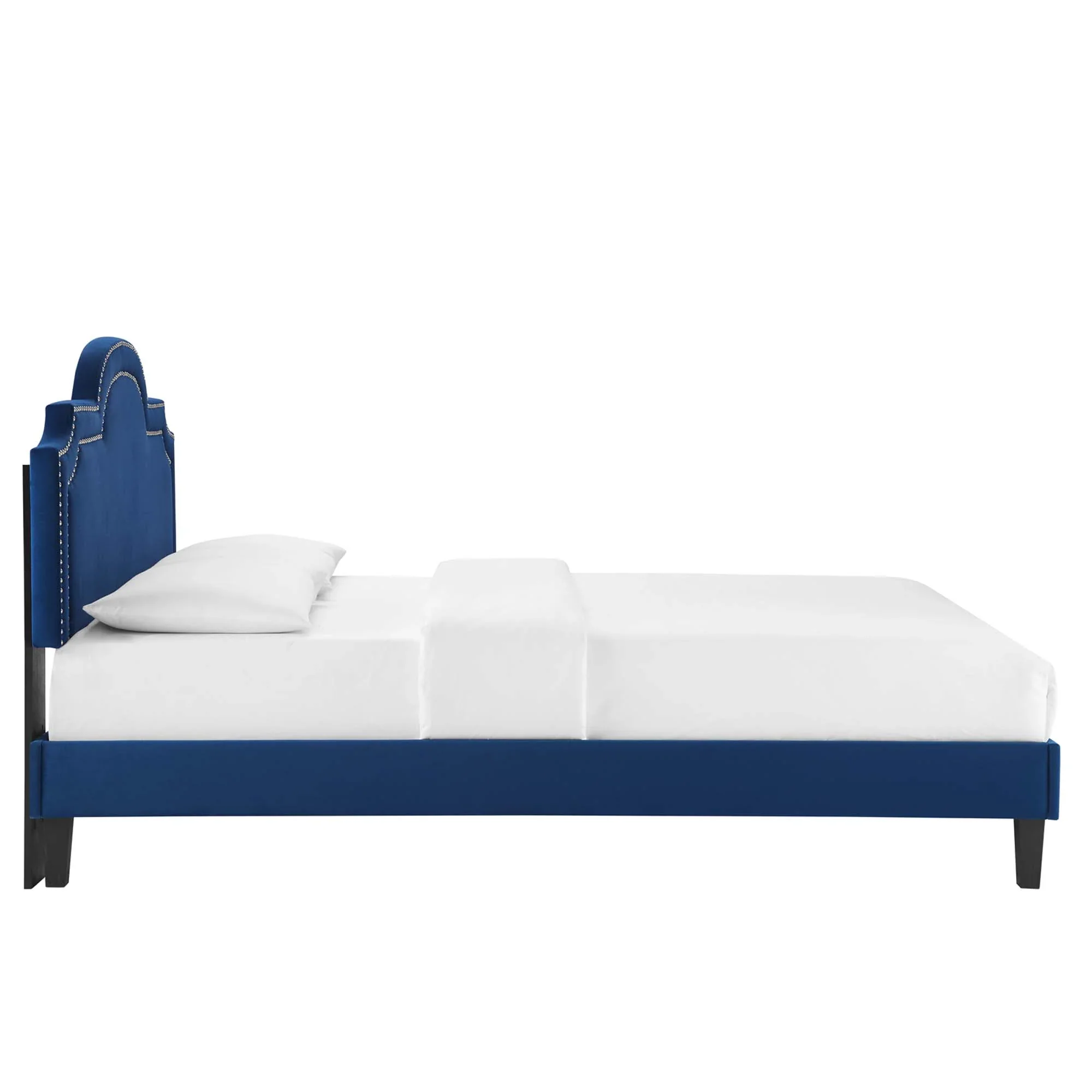 Aviana Performance Velvet Bed With Black Wood Legs - Image 27
