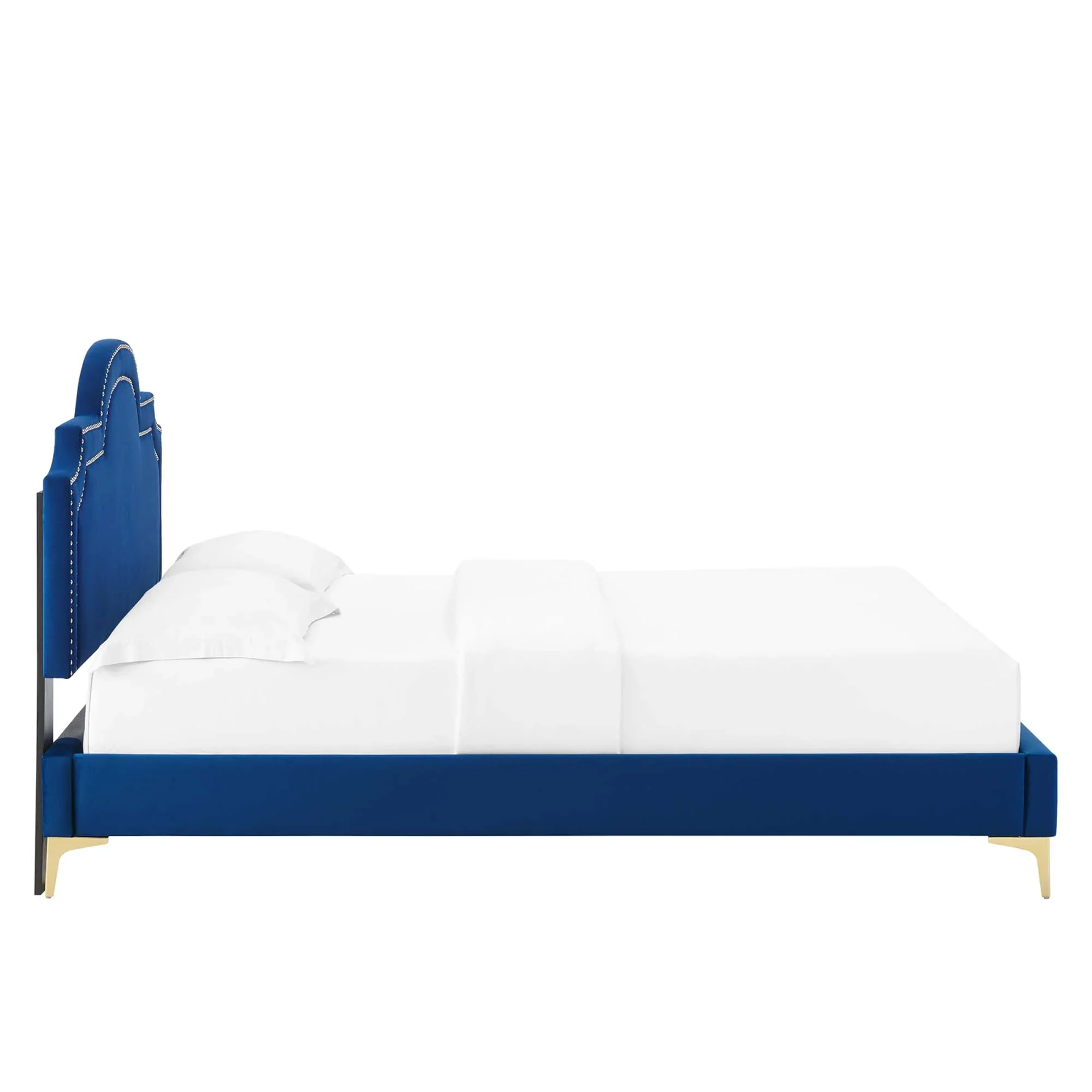 Aviana Performance Velvet Bed With Gold Legs - Image 17