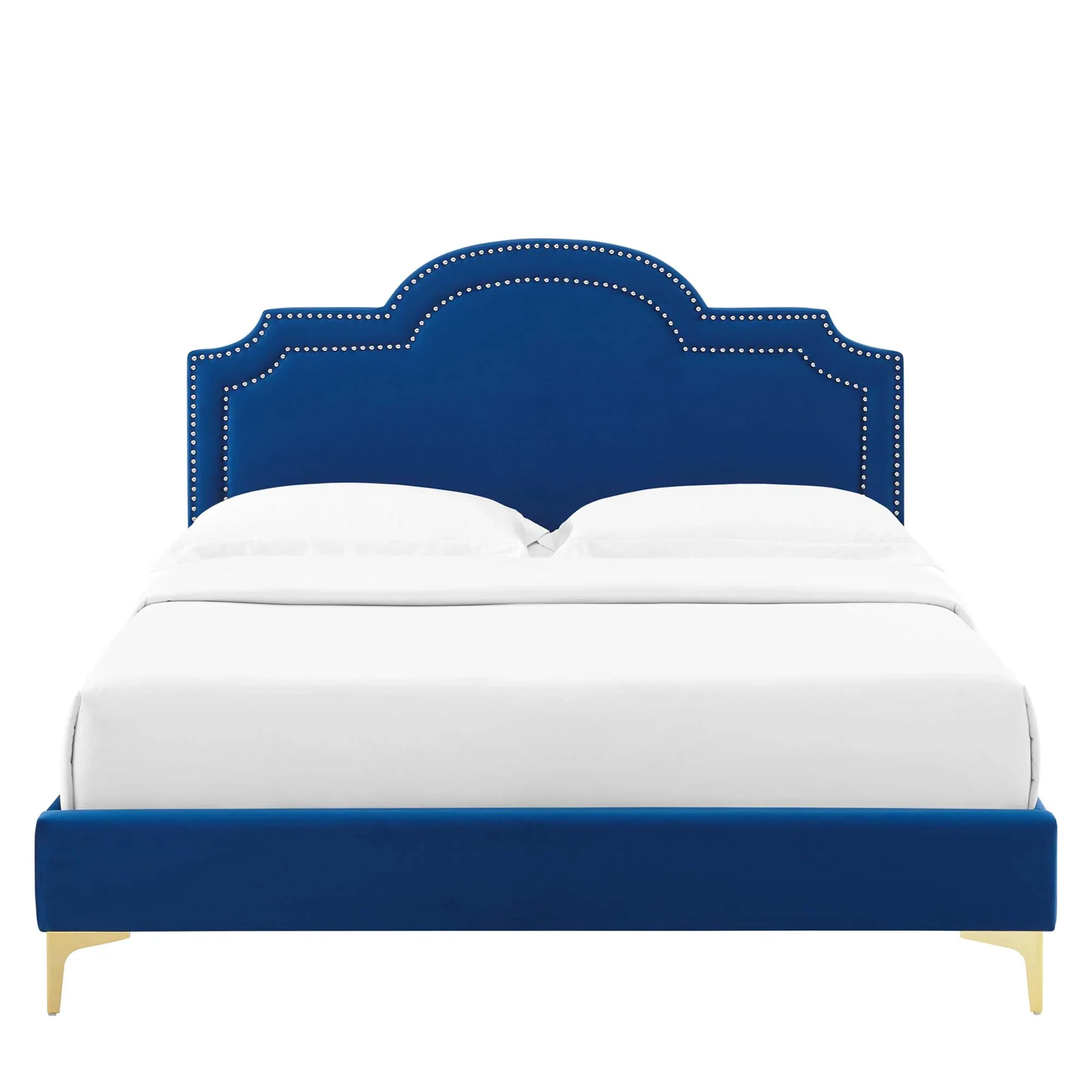Aviana Performance Velvet Bed With Gold Legs - Image 18