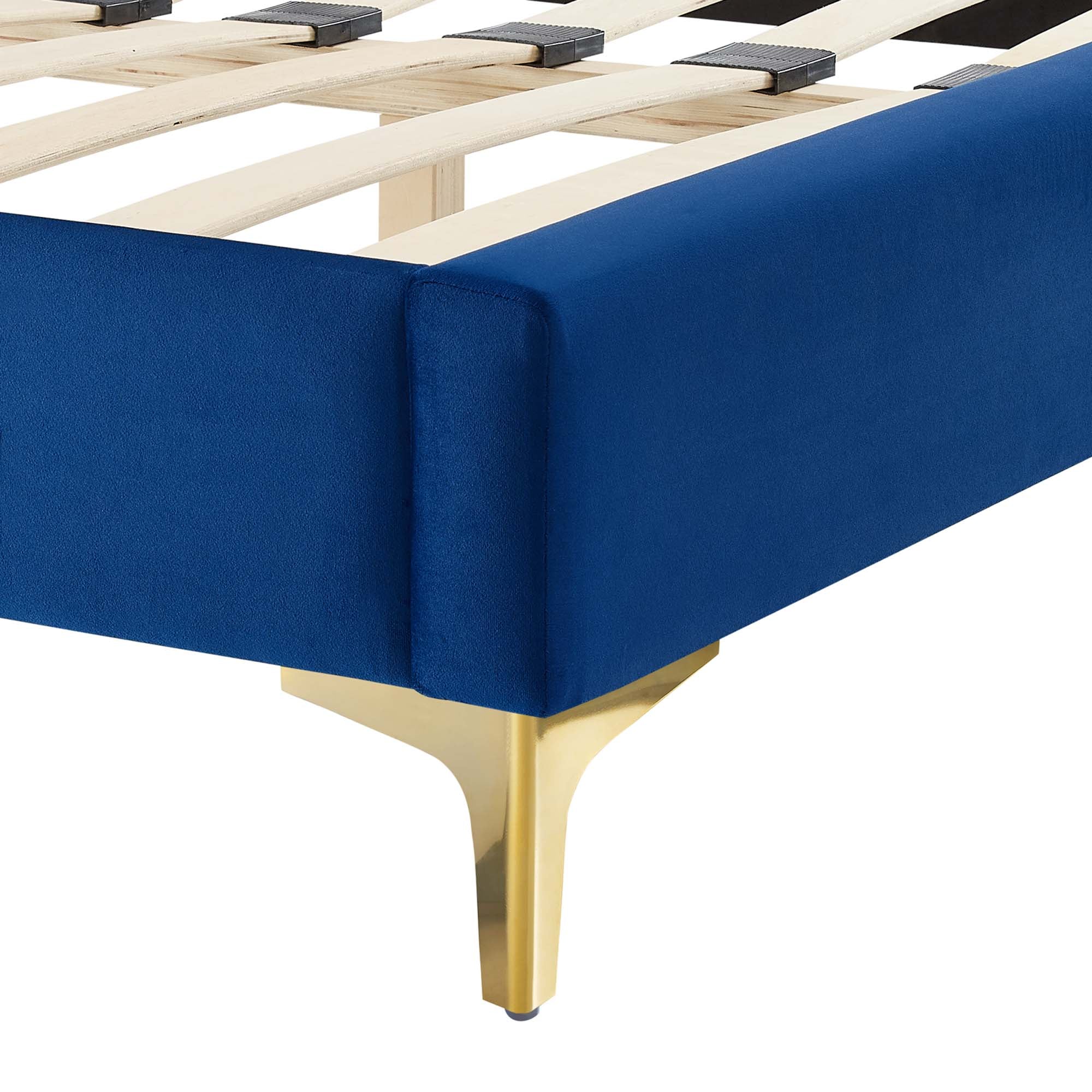 Aviana Performance Velvet Bed With Gold Legs - Image 20