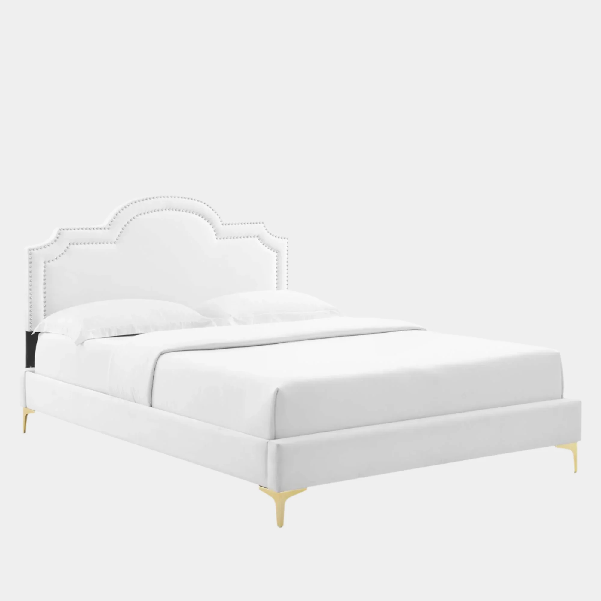Aviana Performance Velvet Bed With Gold Legs - Image 23