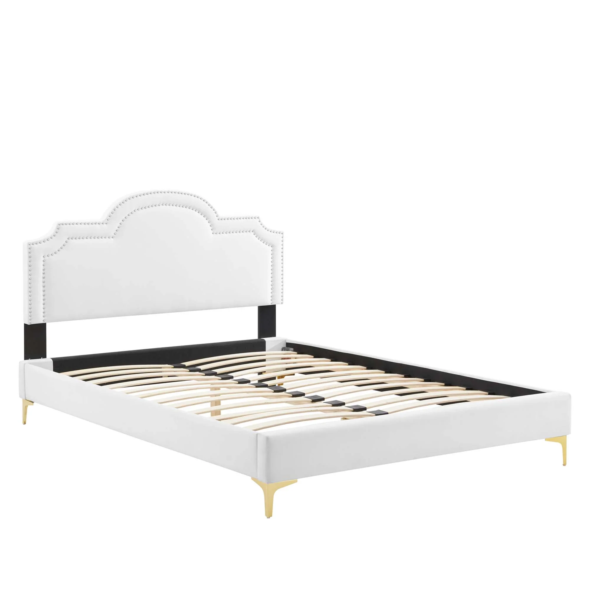 Aviana Performance Velvet Bed With Gold Legs - Image 28