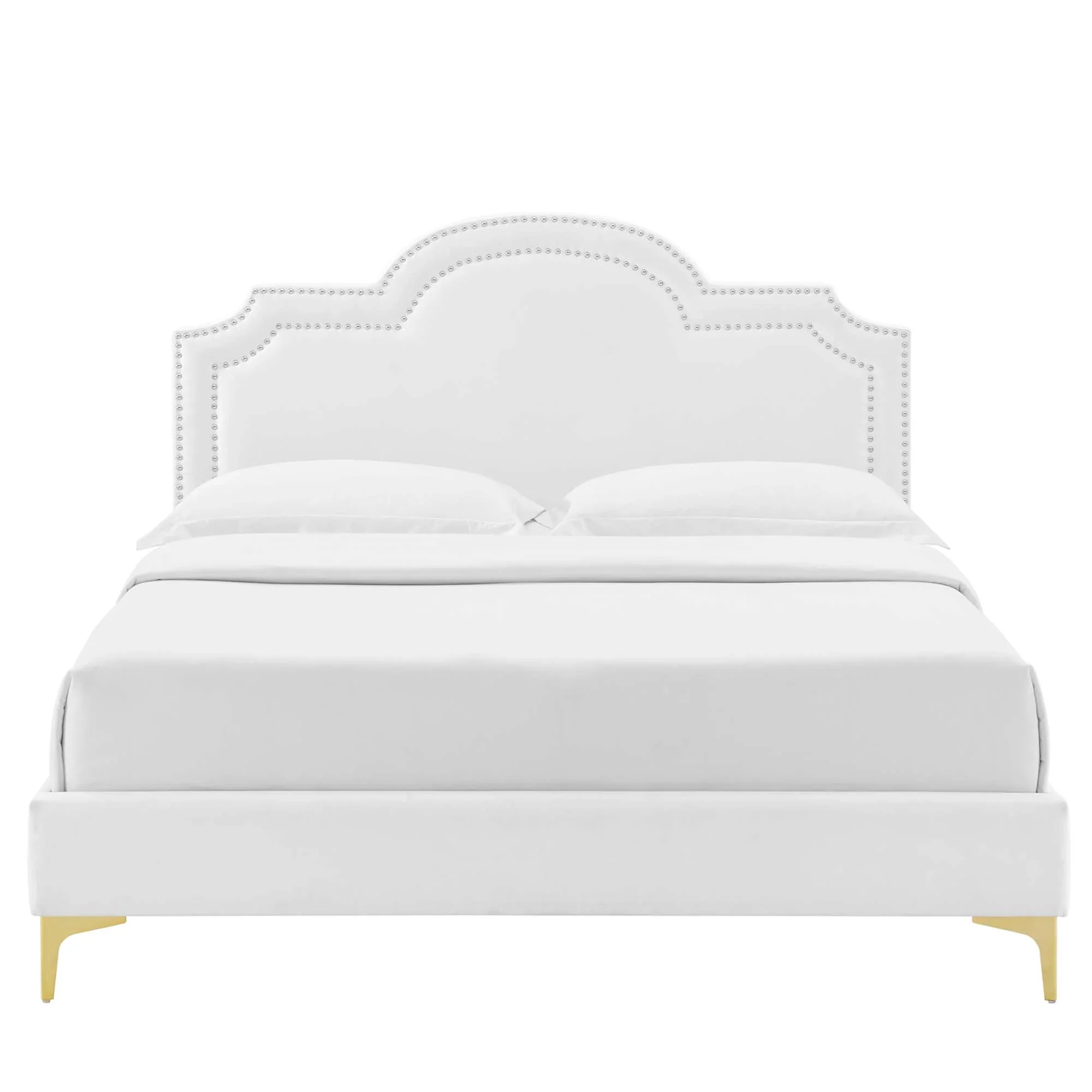 Aviana Performance Velvet Bed With Gold Legs - Image 30