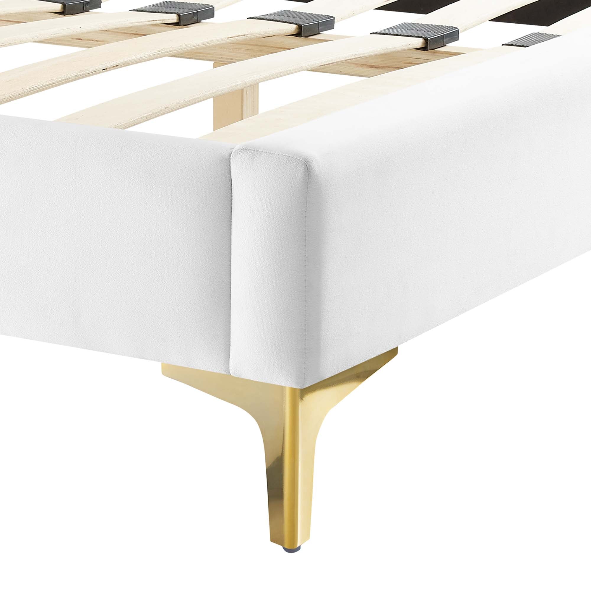 Aviana Performance Velvet Bed With Gold Legs - Image 31