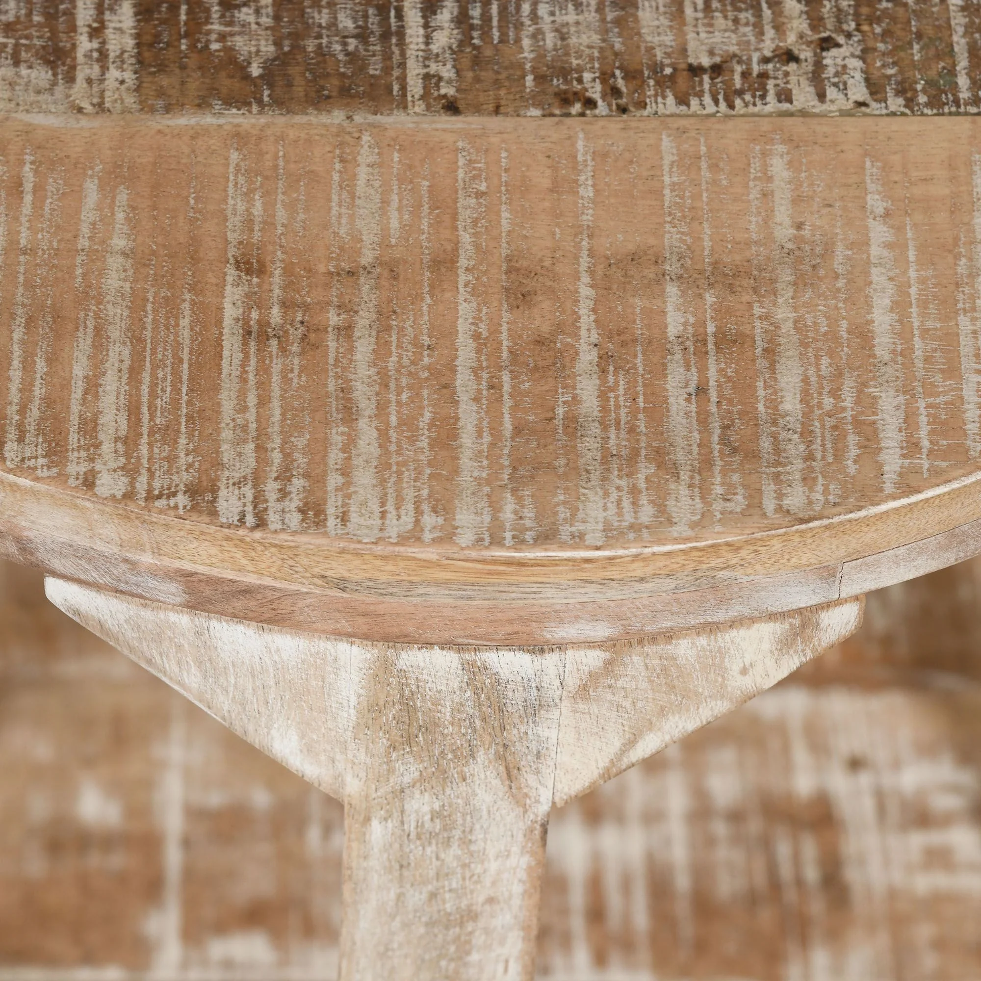 Avni Round Accent Table in Distressed Natural - Image 7