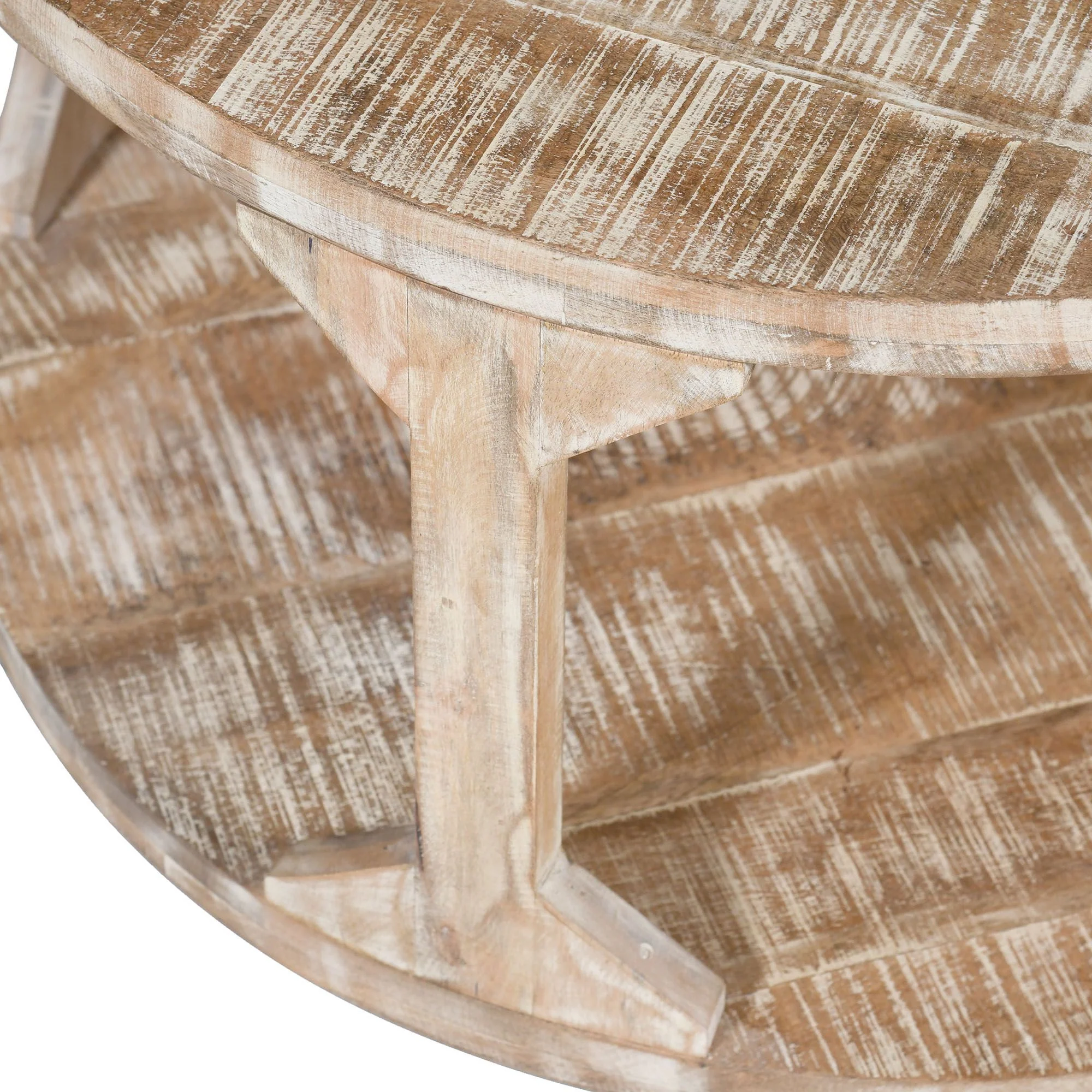 Avni Round Coffee Table in Distressed Natural - Image 6