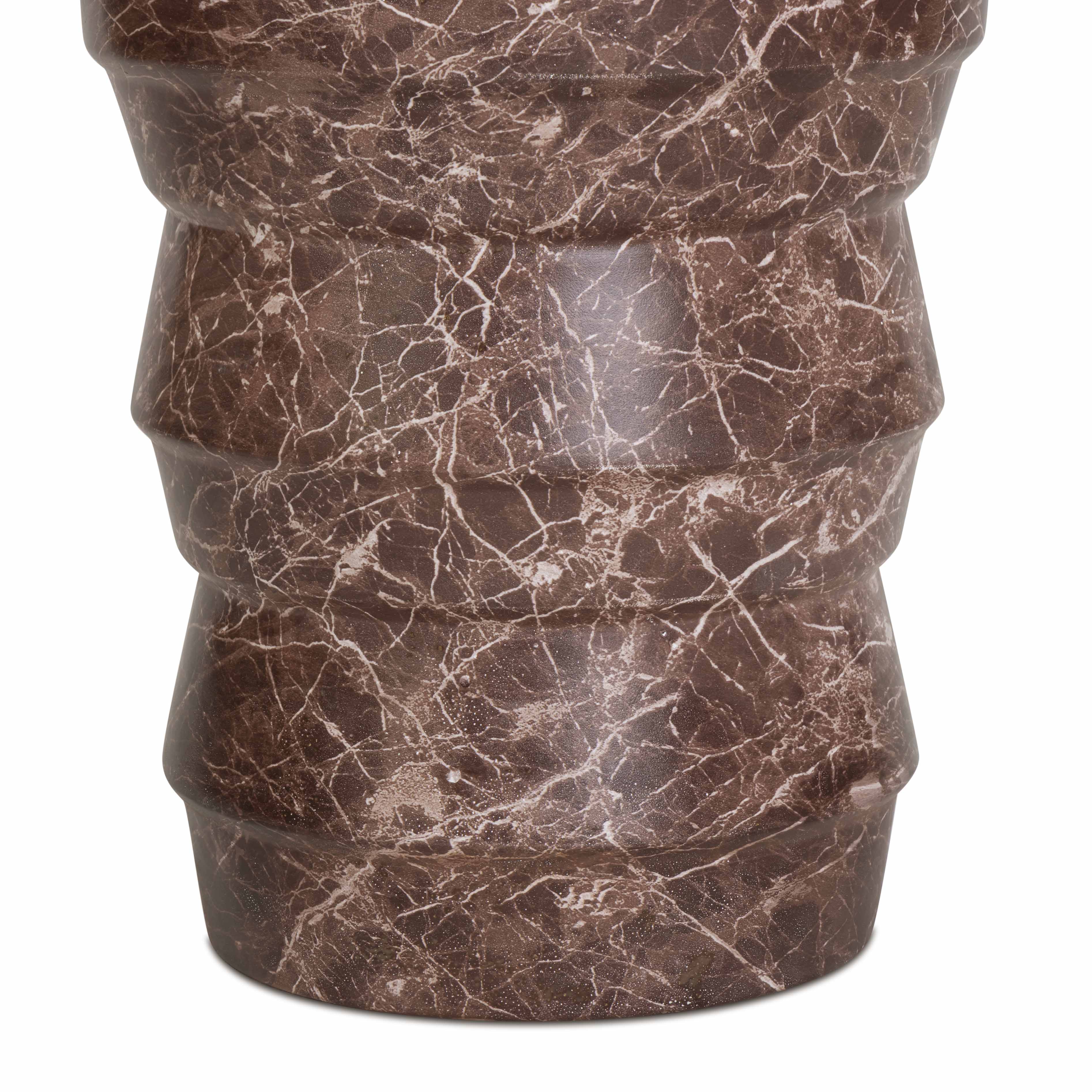 Ayon Faux Red Levanto Marble Indoor/Outdoor Concrete Side Table - Image 7