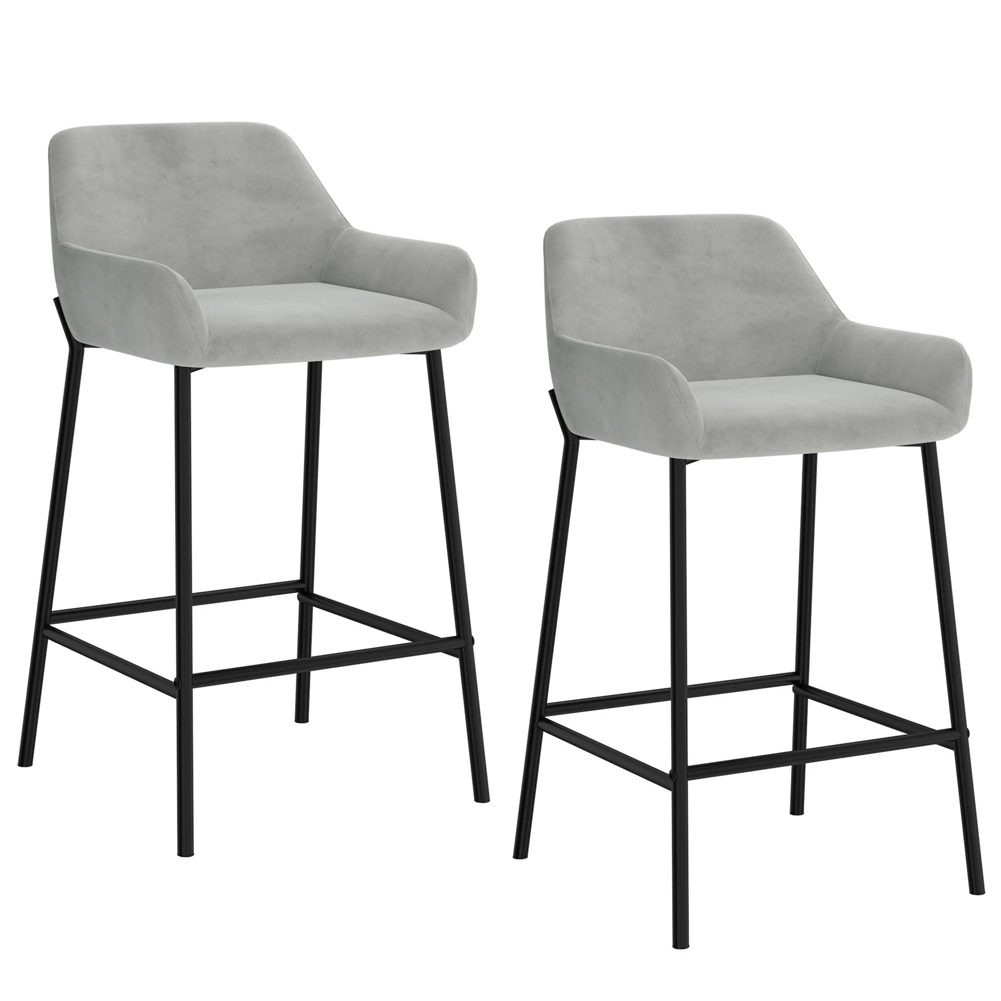 Baily 26" Counter Stool, set of 2, in Grey and Black - Image 6