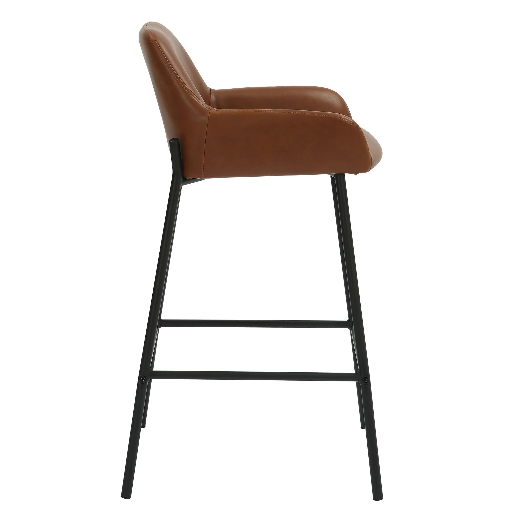 Baily 26" Counter Stool, set of 2, in Saddle and Black - Image 4