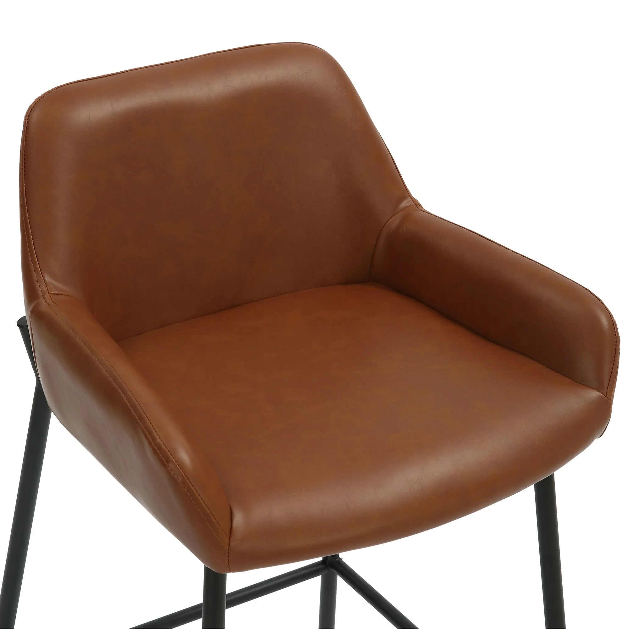 Baily 26" Counter Stool, set of 2, in Saddle and Black - Image 6