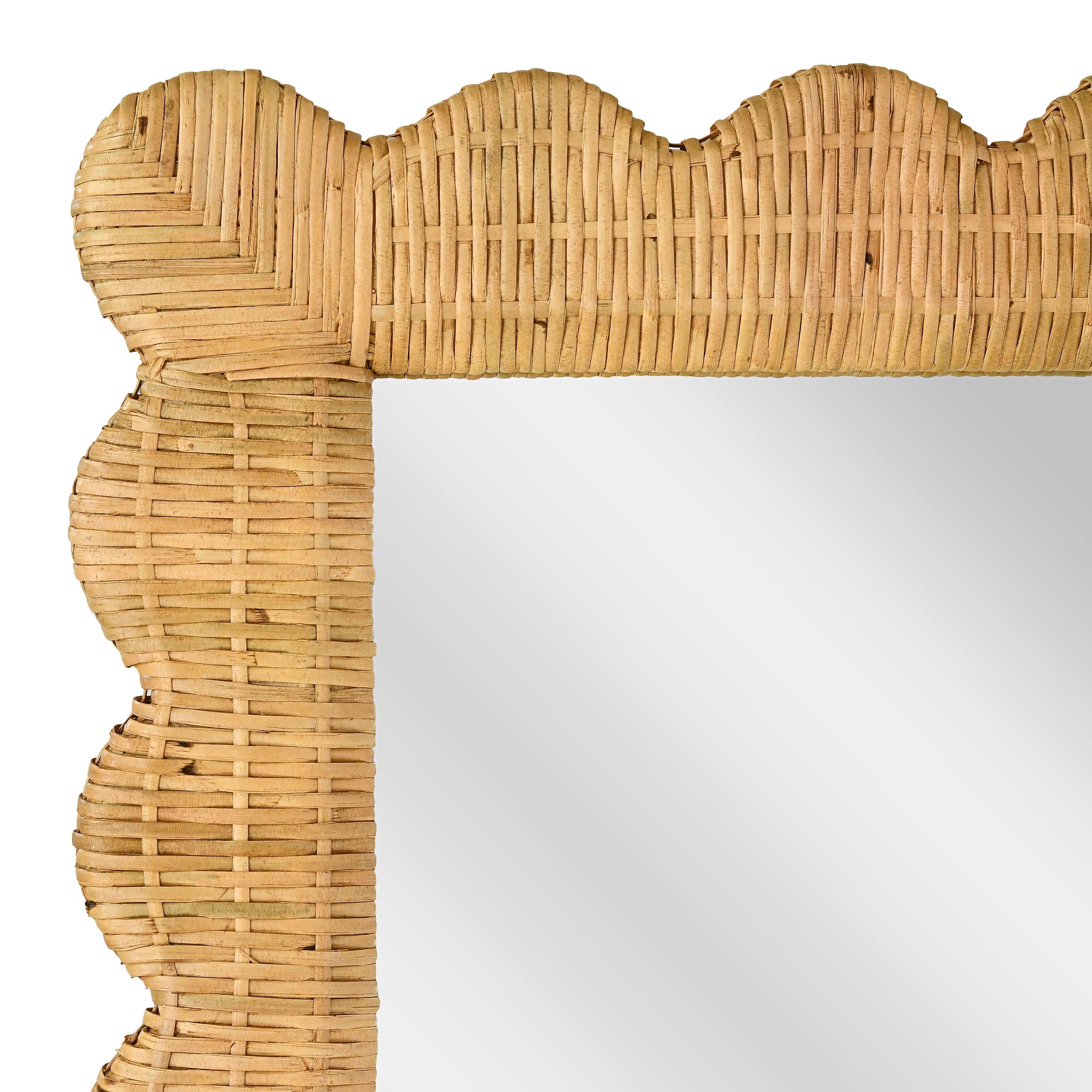 Bama 29.1" x 75" Long Natural Rattan Wall Mirror - Image 6