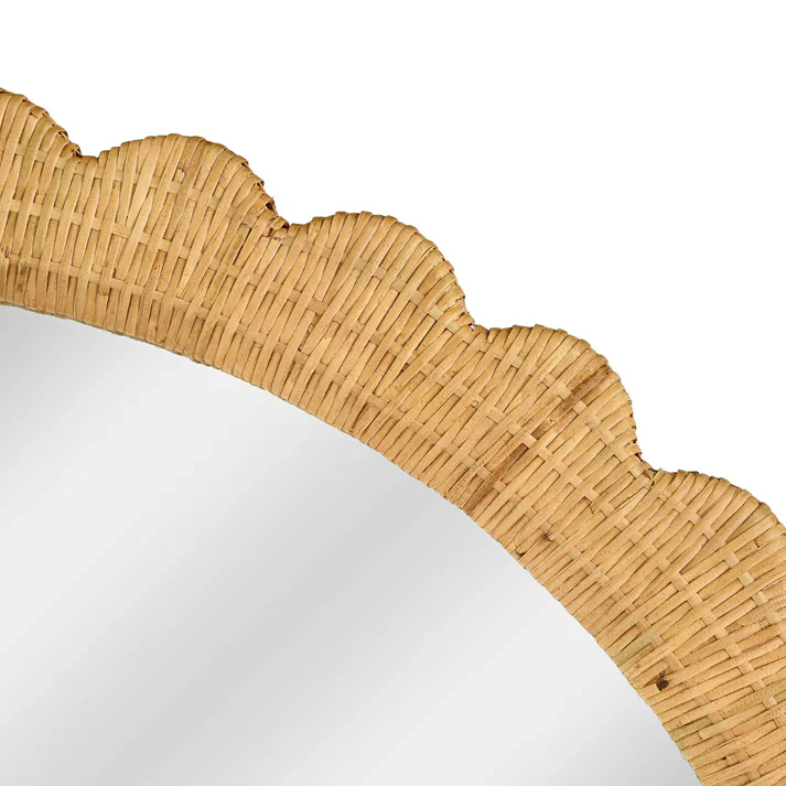 Bama 48" x 79" Jumbo Natural Rattan Arched Wall Mirror - Image 6