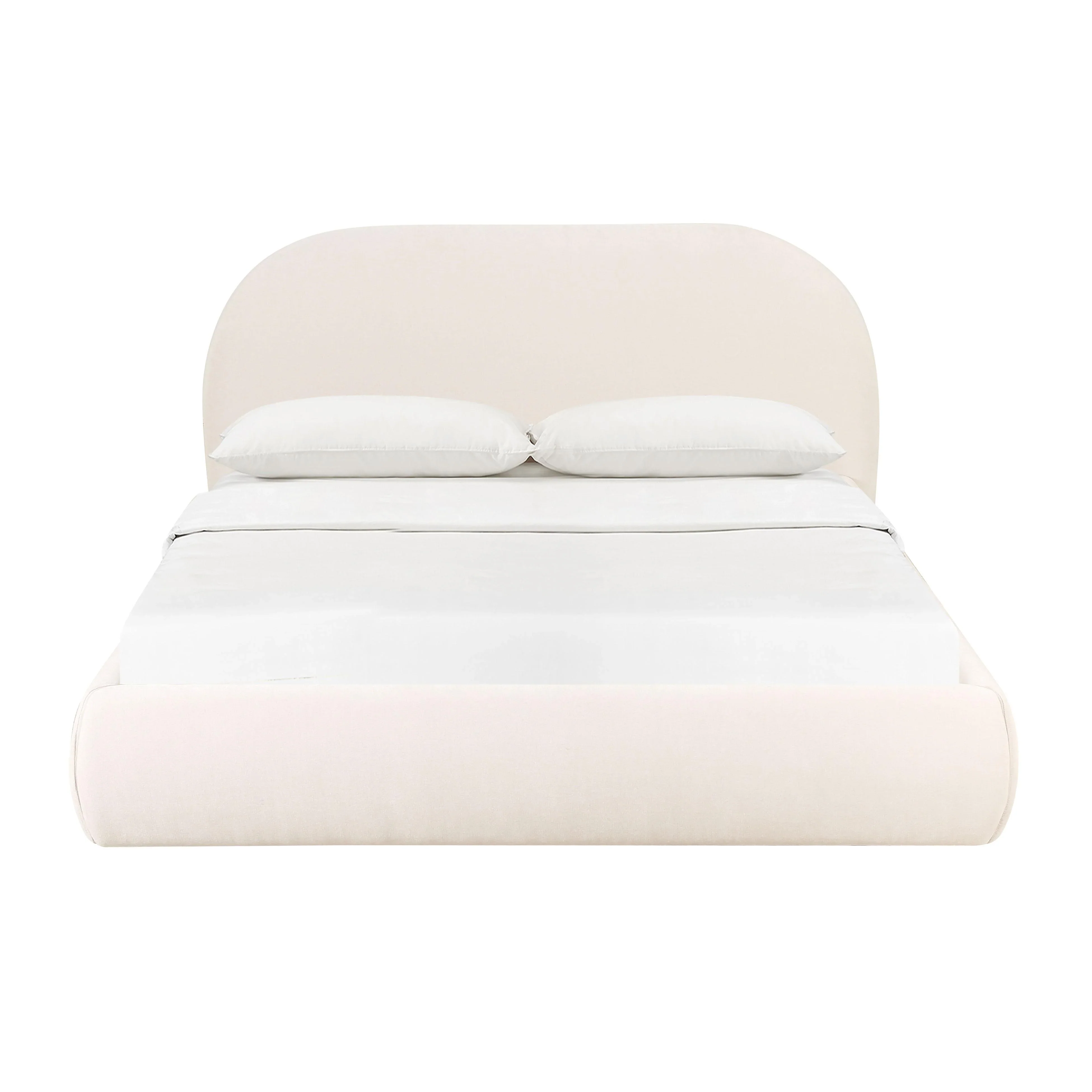 Bara Cream Textured Performance Velvet Bed - Image 10