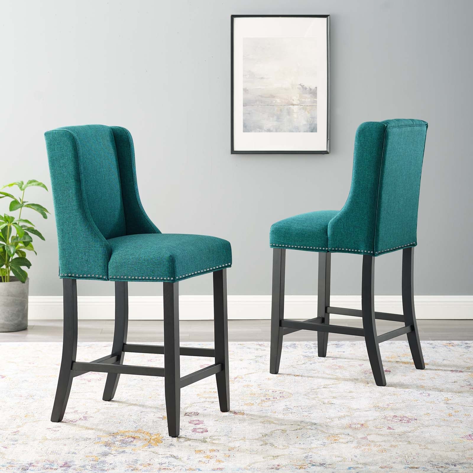 Baron Upholstered Fabric Counter Stool Set of 2 - Image 16
