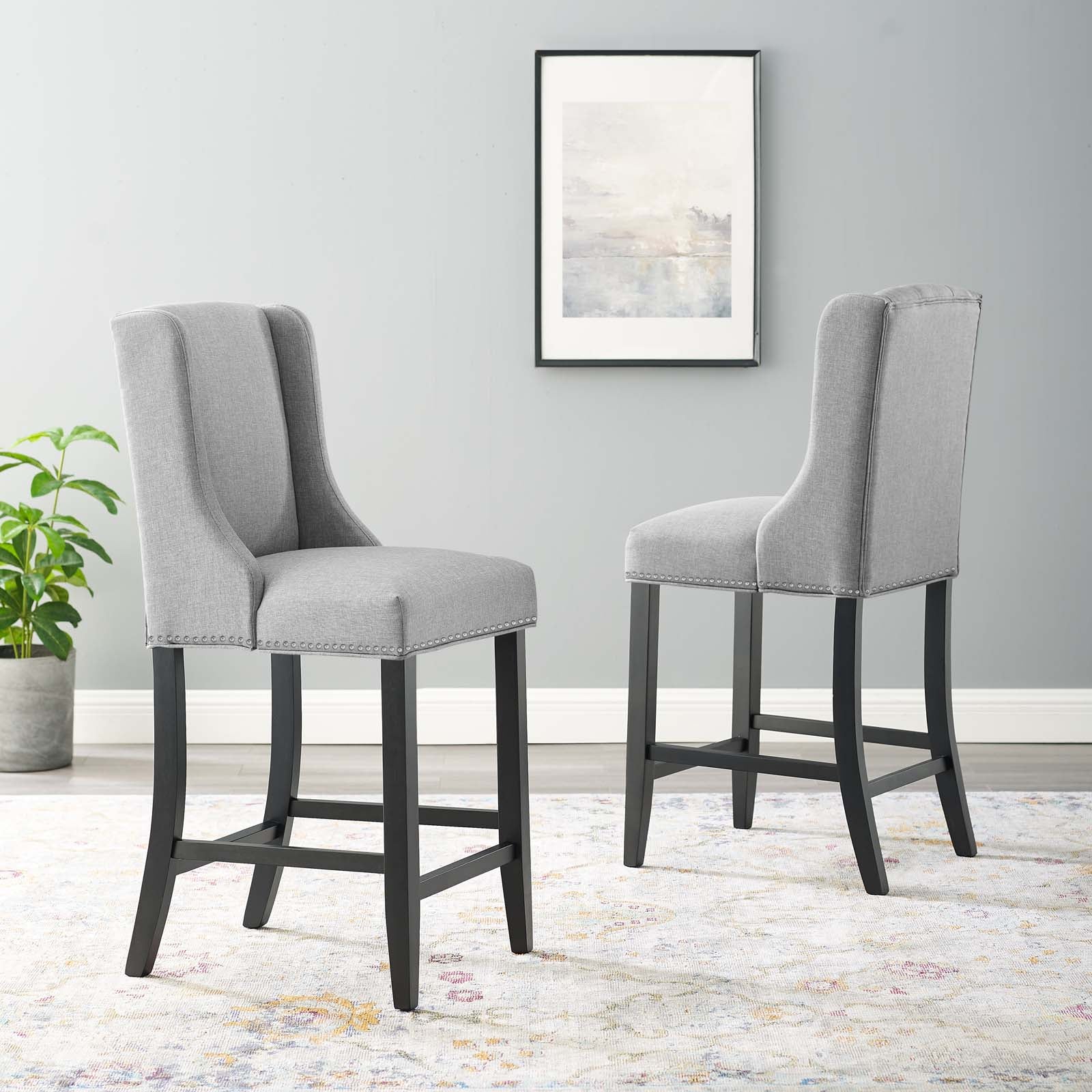 Baron Upholstered Fabric Counter Stool Set of 2 - Image 2
