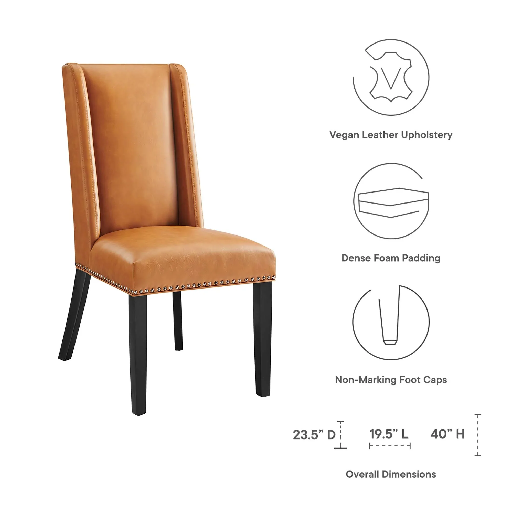 Baron Vegan Leather Dining Chair - Image 18
