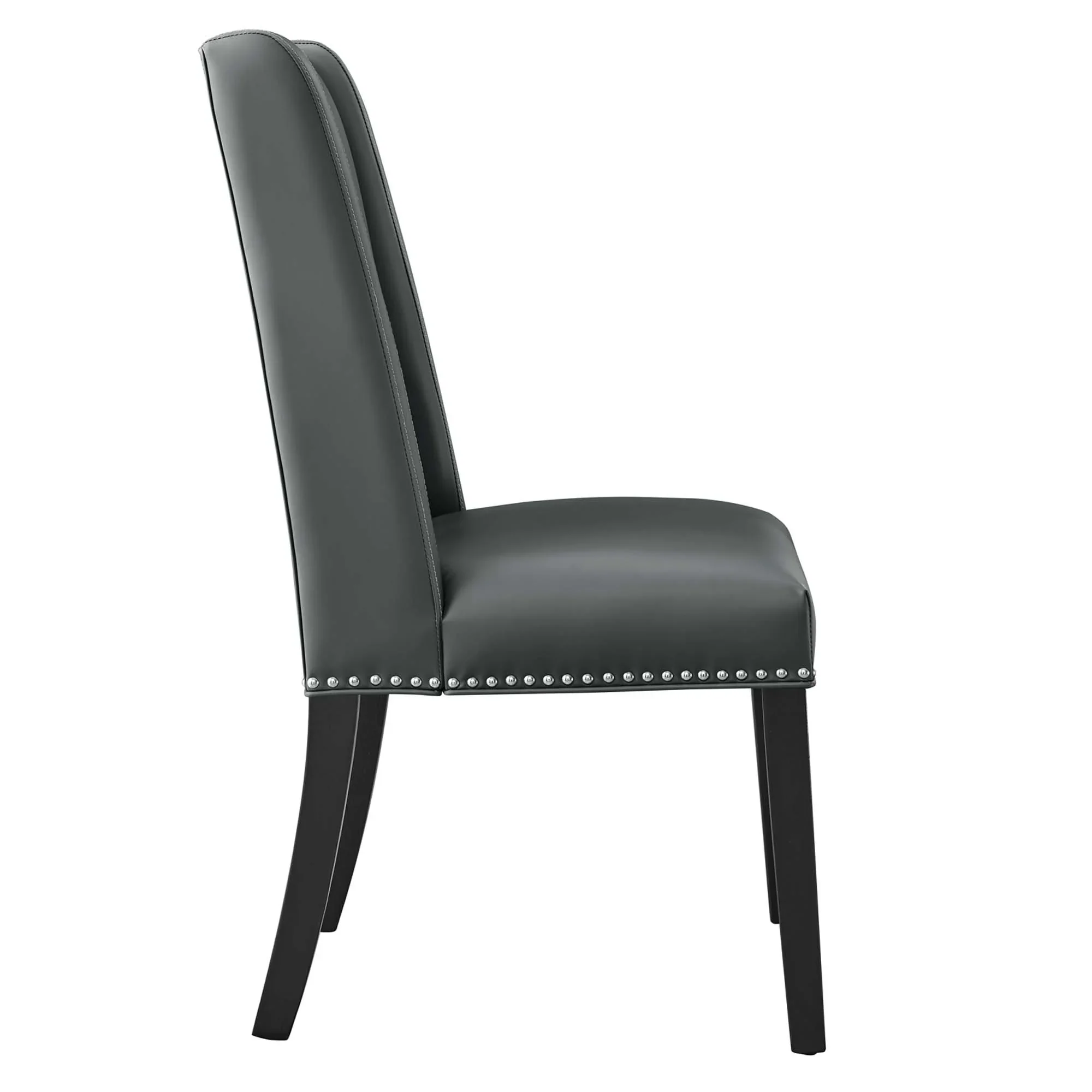 Baron Vinyl Dining Chair Set of 2 in Gray - Image 5
