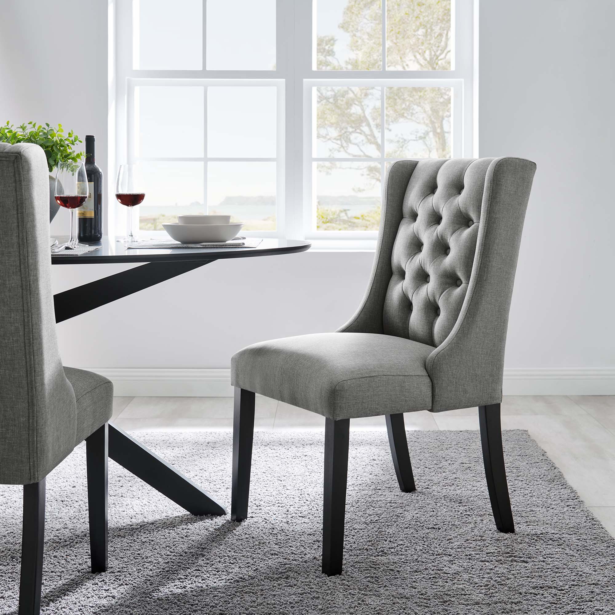 Baronet Button Tufted Fabric Dining Chair - Image 16