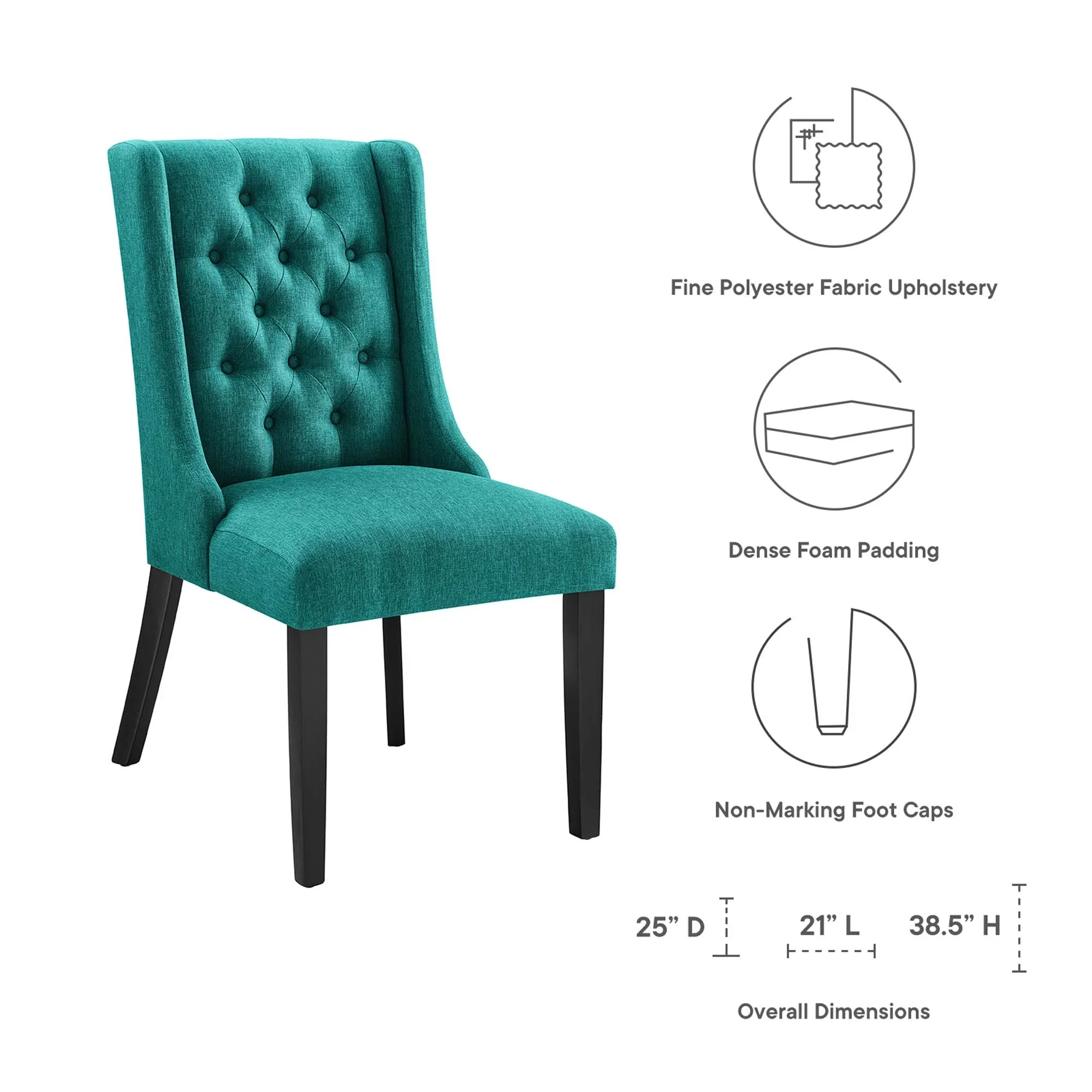 Baronet Button Tufted Fabric Dining Chair - Image 30