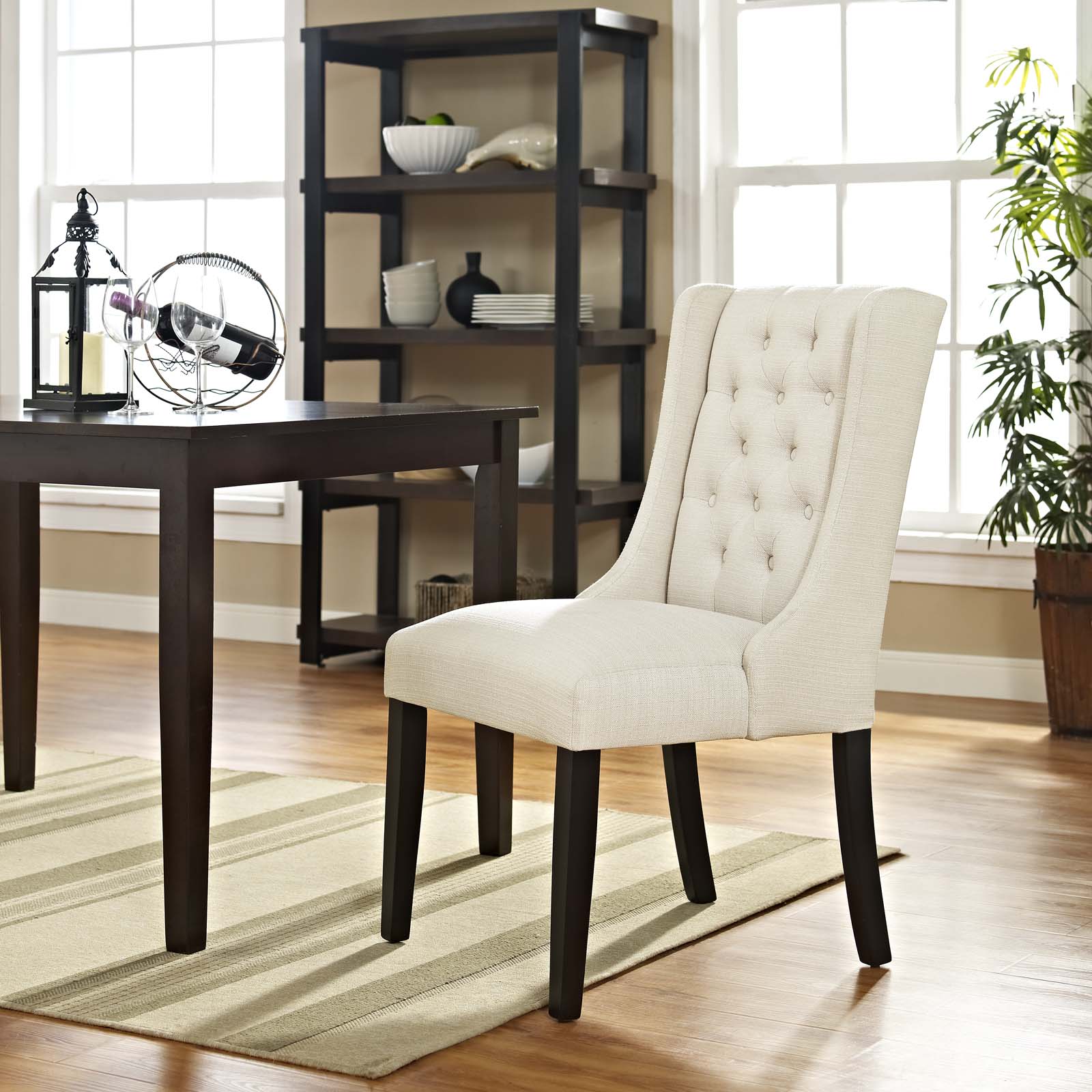 Baronet Button Tufted Fabric Dining Chair - Image 4