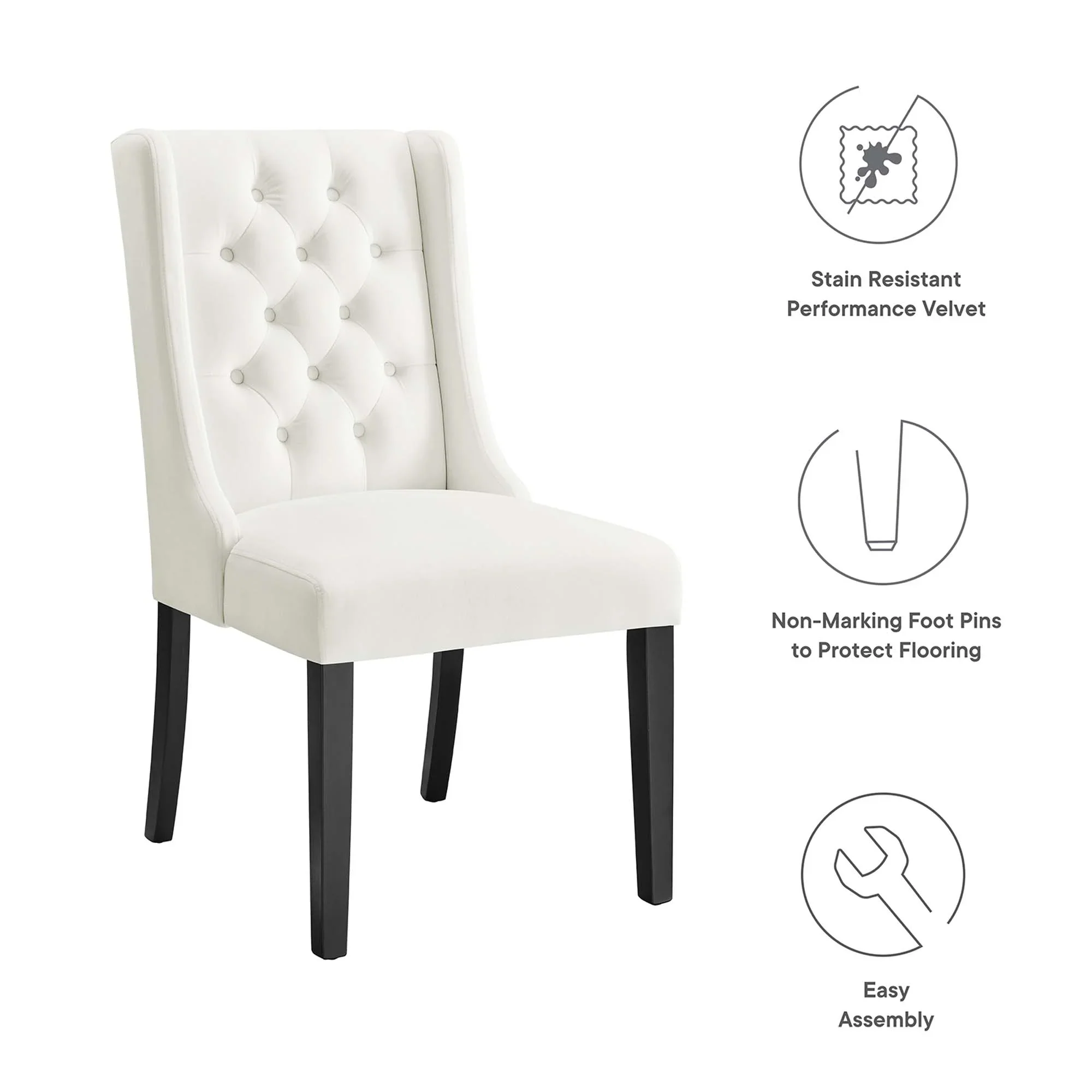 Baronet Performance Velvet Dining Chairs - Set of 2 - Image 16