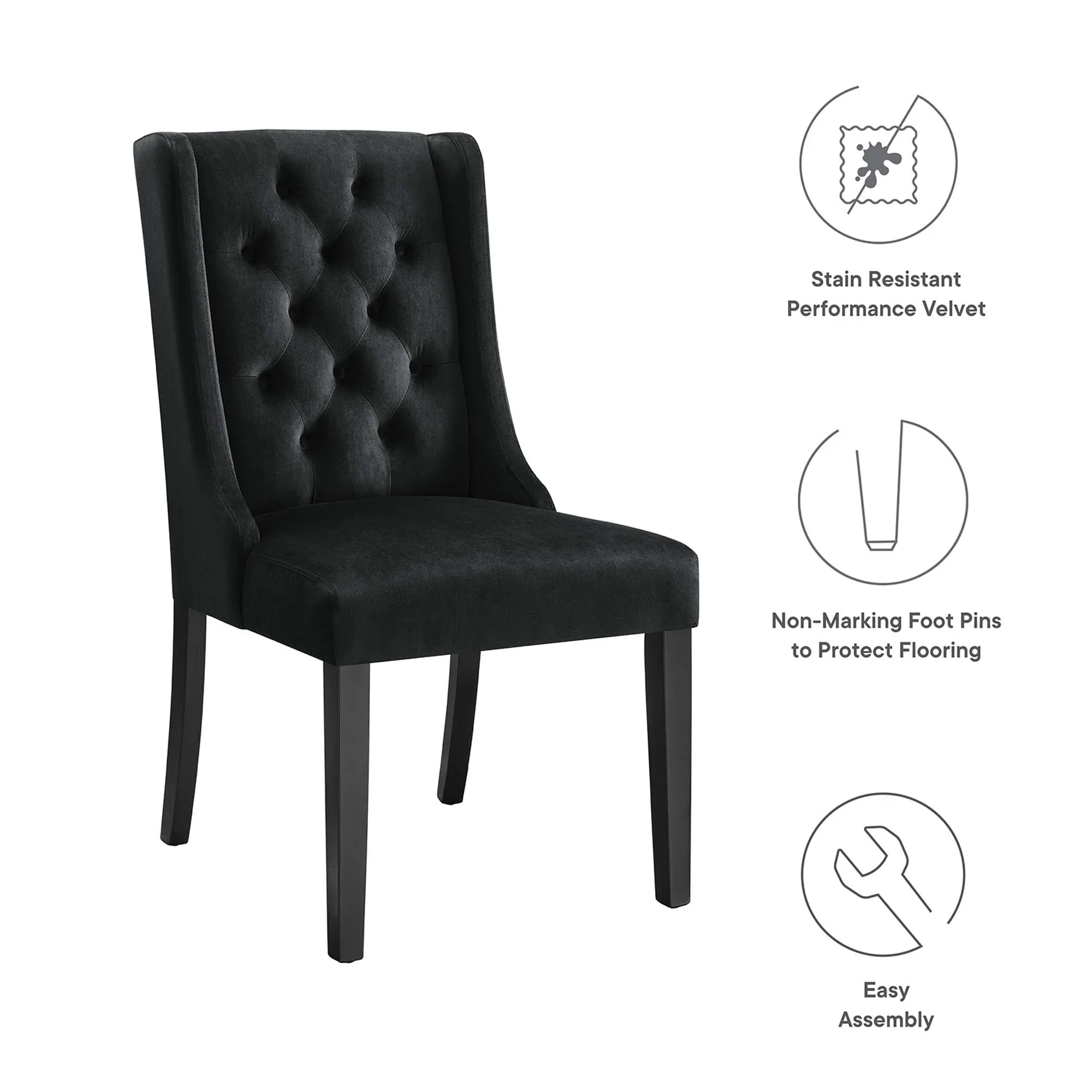 Baronet Performance Velvet Dining Chairs - Set of 2 - Image 7