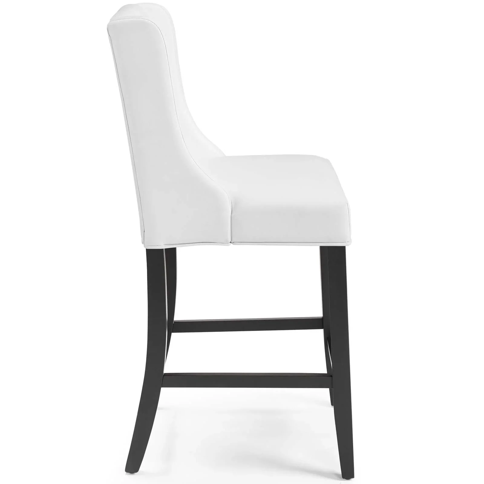 Baronet Tufted Button Faux Leather Counter Stool in White - Image 4