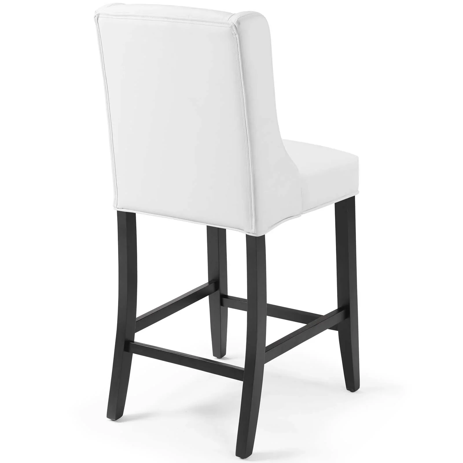 Baronet Tufted Button Faux Leather Counter Stool in White - Image 5