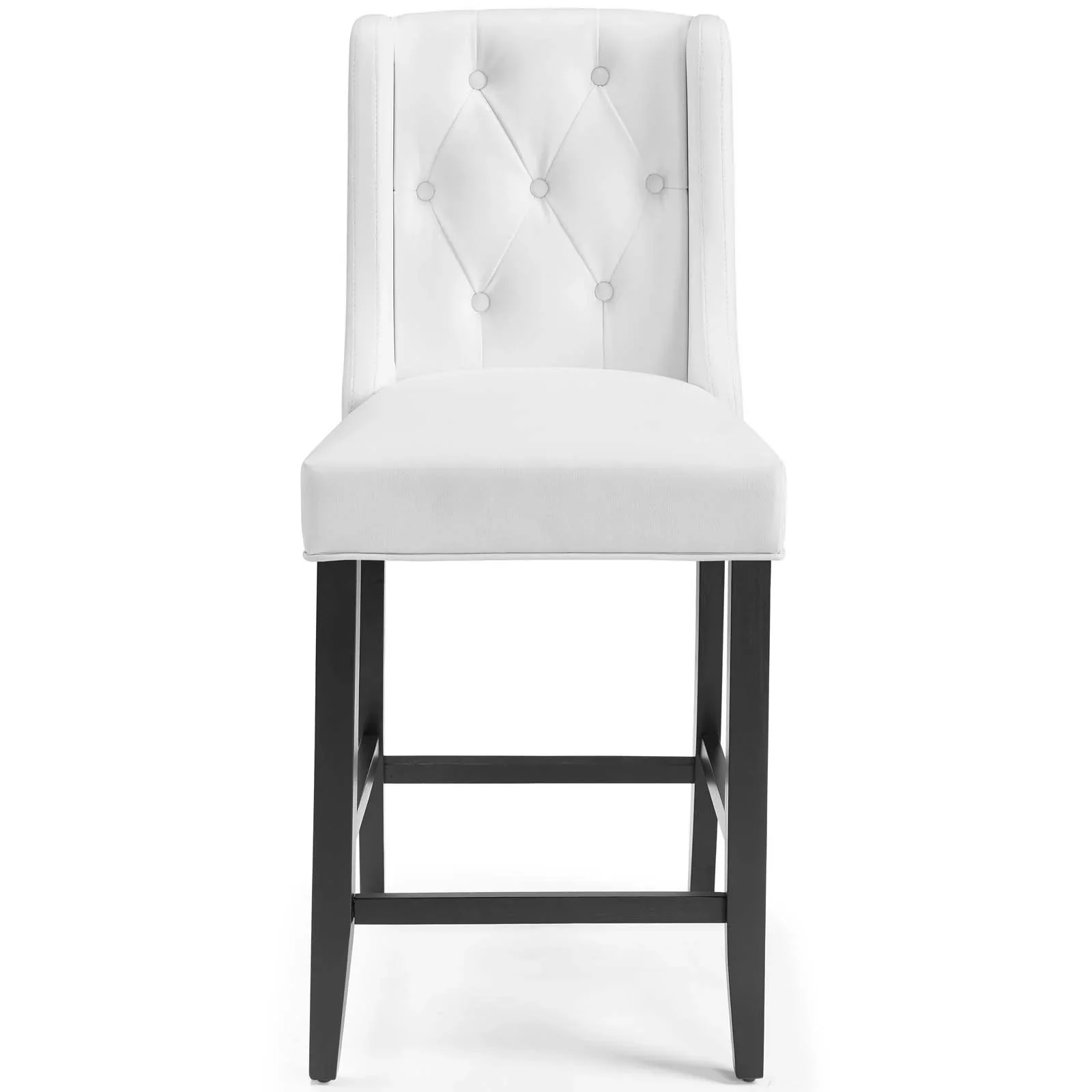 Baronet Tufted Button Faux Leather Counter Stool in White - Image 6
