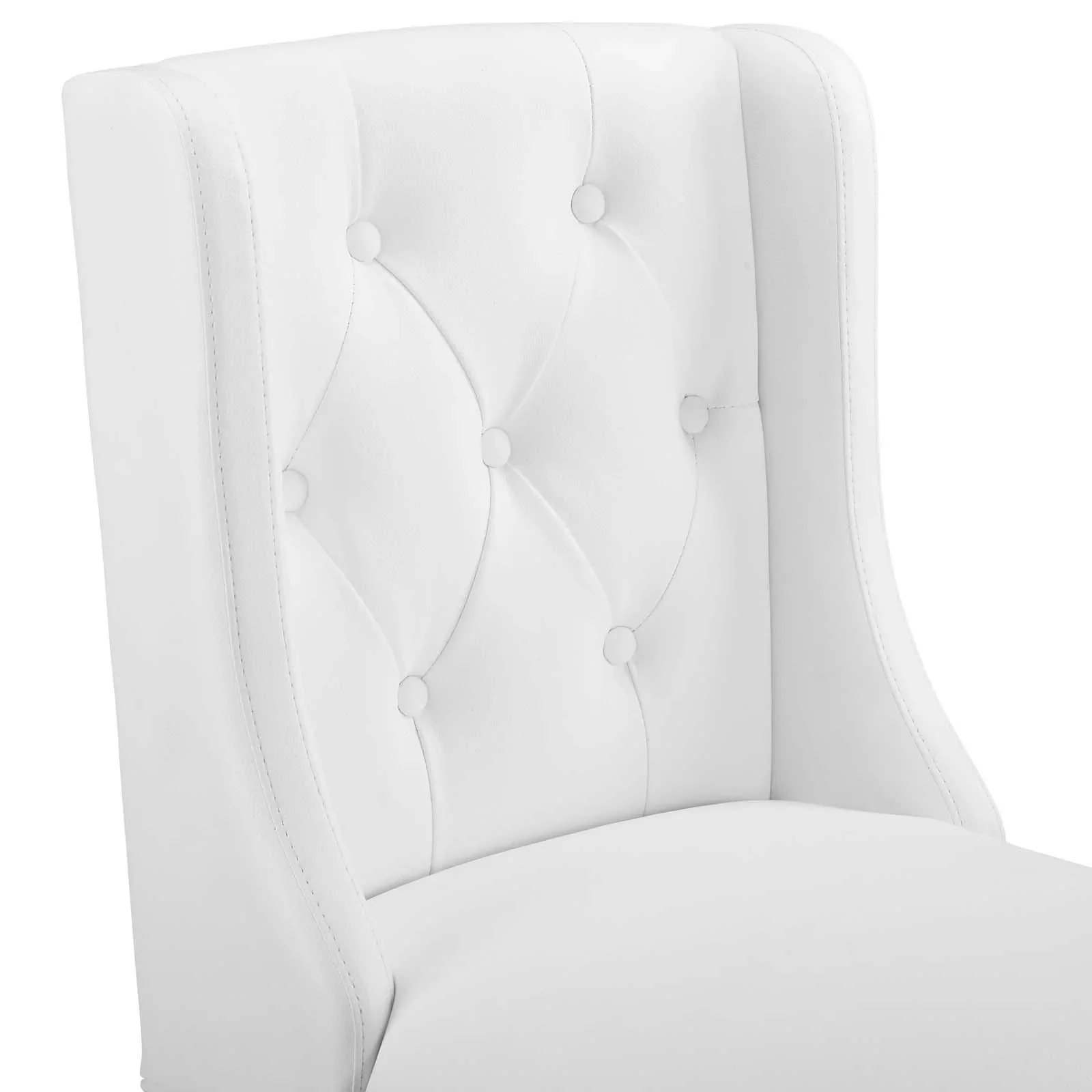 Baronet Tufted Button Faux Leather Counter Stool in White - Image 7