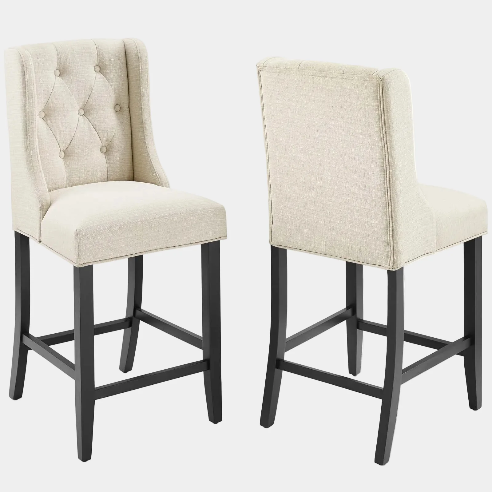 Baronet Upholstered Fabric Counter Bar Stool Set of 2 - Image 22