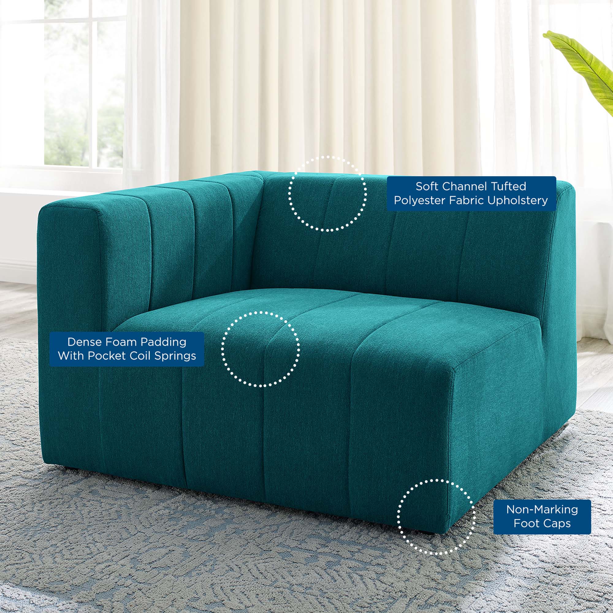 Bartlett Upholstered Fabric Left-Arm Chair - Image 8