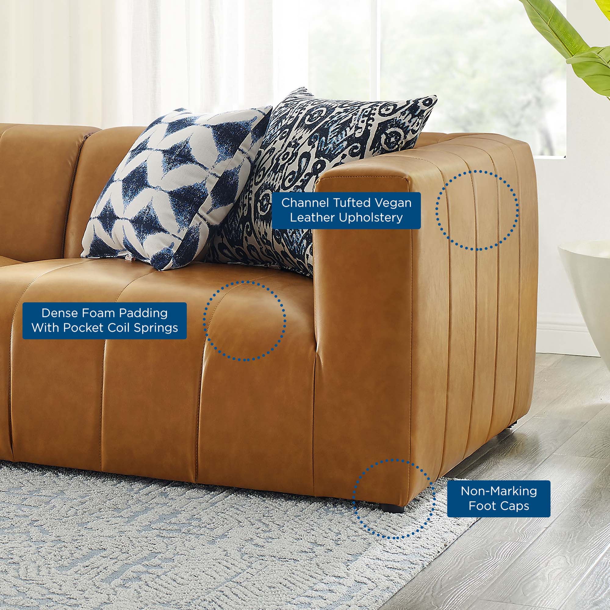 Bartlett Vegan Leather 3-Piece Sofa - Image 11