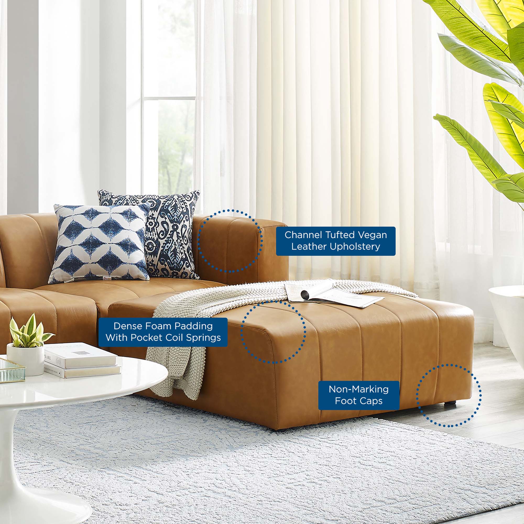 Bartlett Vegan Leather 4-Piece Sectional Sofa - Image 14