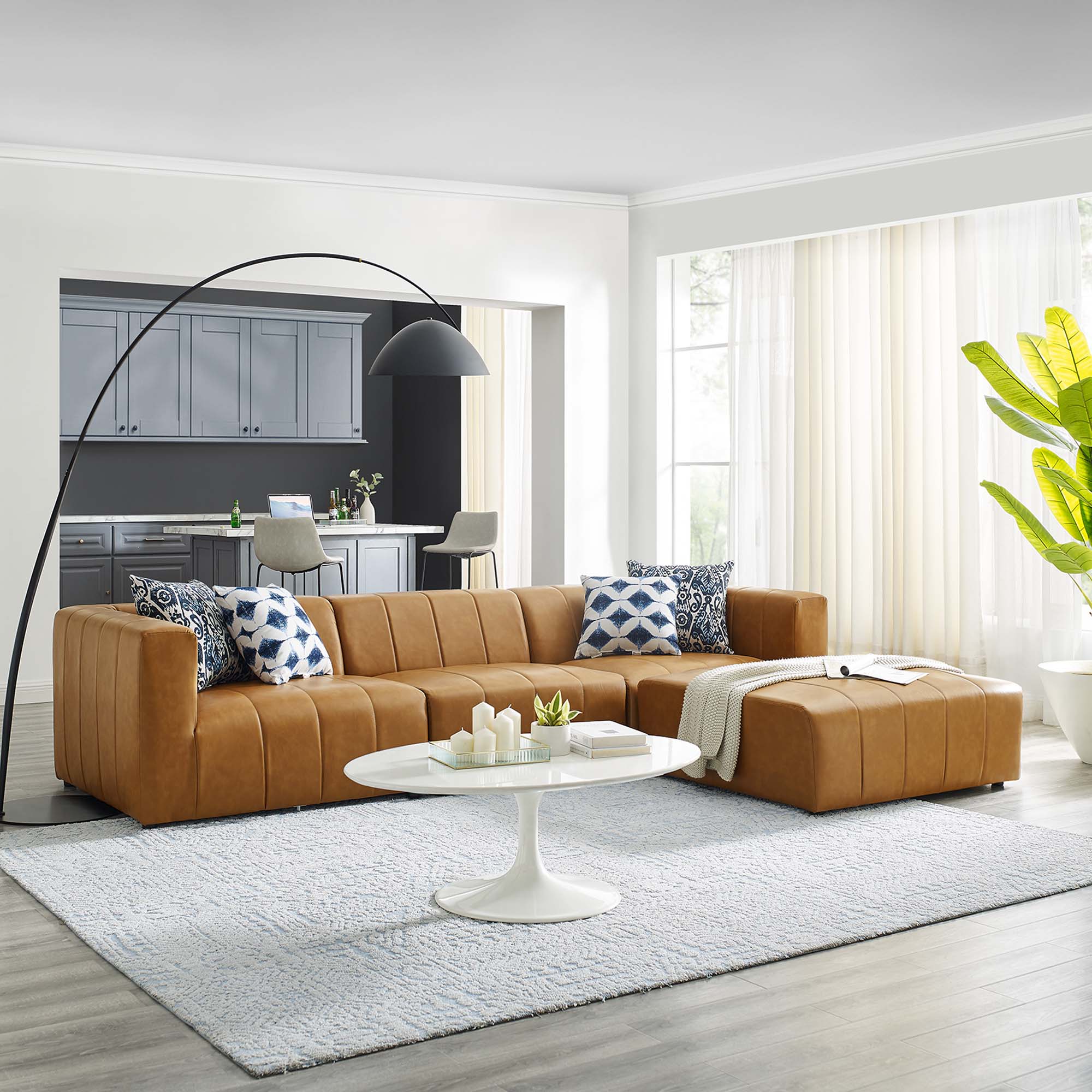 Bartlett Vegan Leather 4-Piece Sectional Sofa - Image 2
