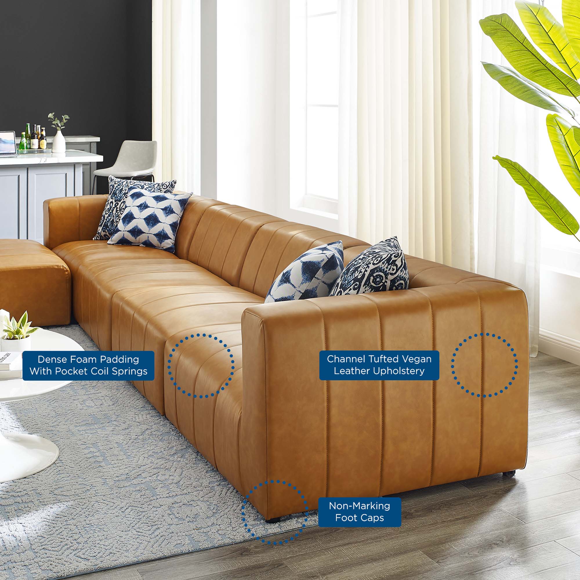 Bartlett Vegan Leather 5-Piece Sectional Sofa - Image 14