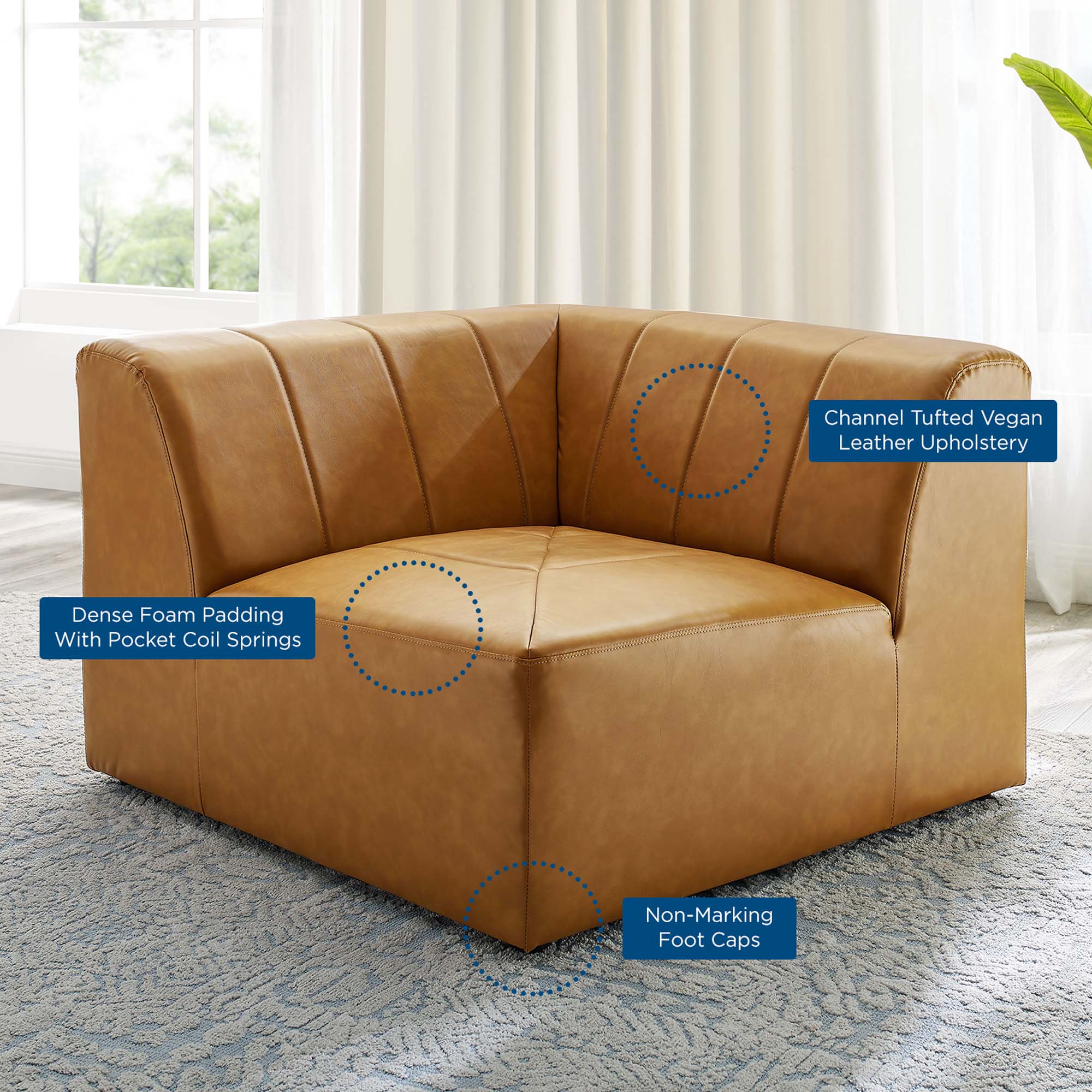 Bartlett Vegan Leather Corner Chair - Image 7