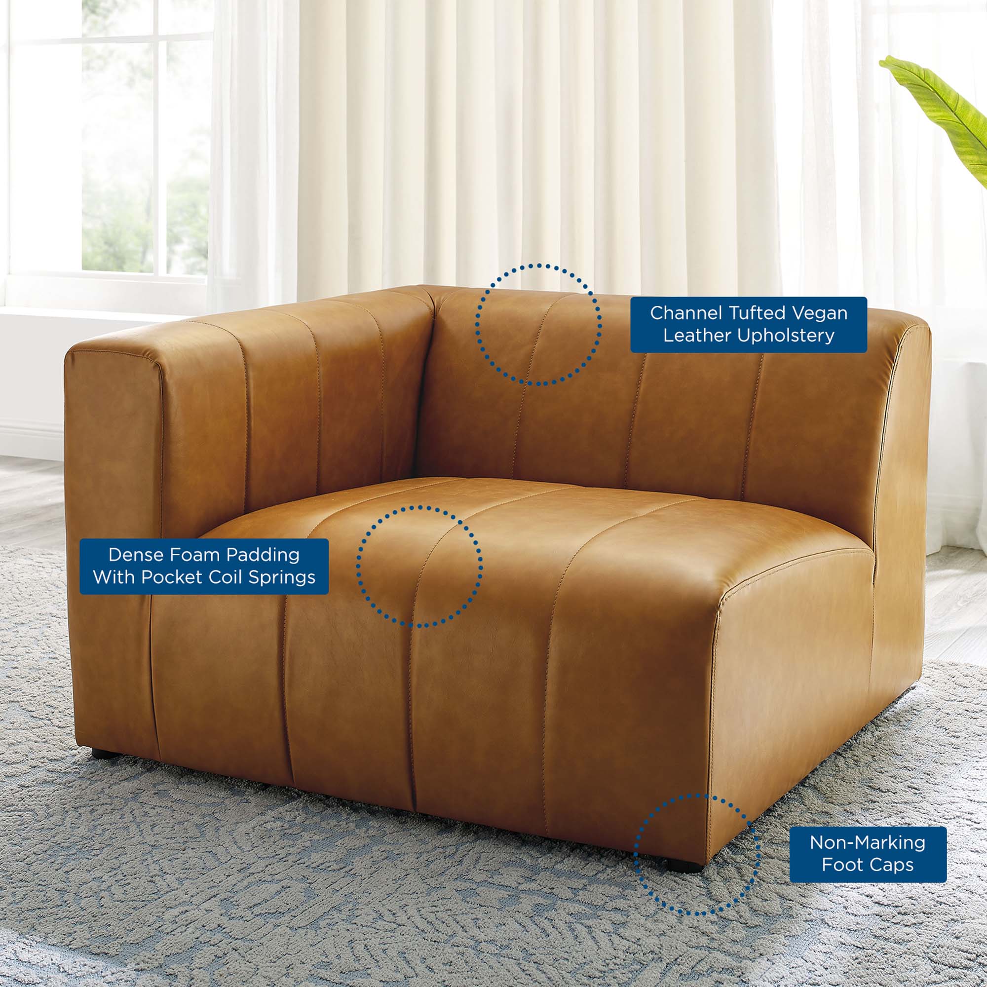 Bartlett Vegan Leather Left-Arm Chair - Image 8