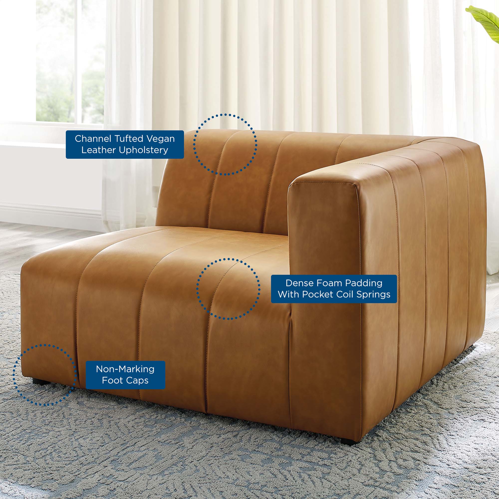 Bartlett Vegan Leather Right-Arm Chair - Image 8