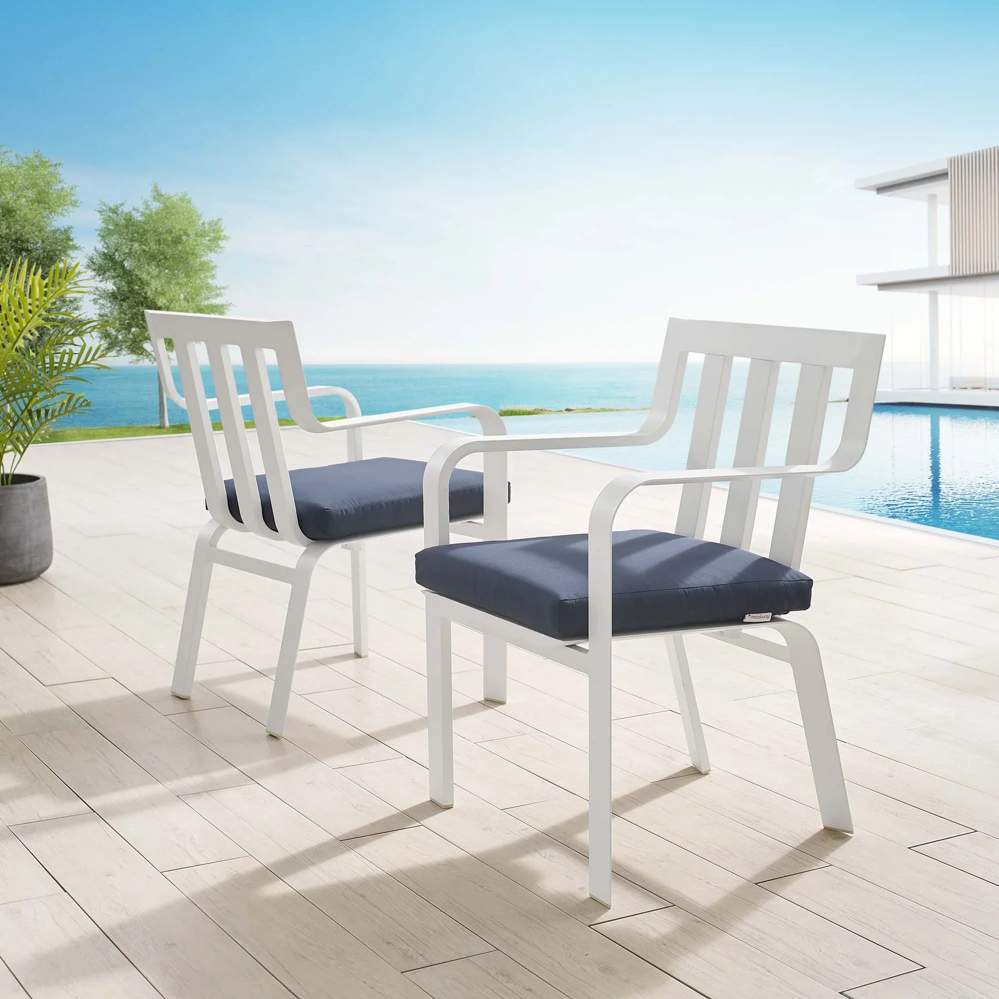 Baxley Outdoor Patio Aluminum Armchair Set of 2 - Image 10
