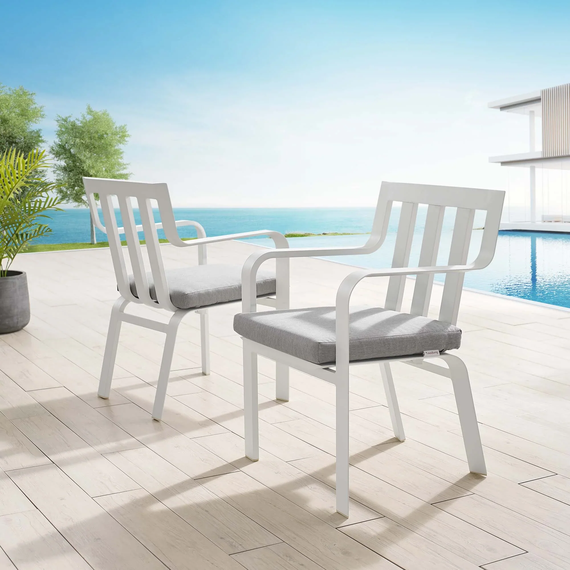 Baxley Outdoor Patio Aluminum Armchair Set of 2 - Image 2