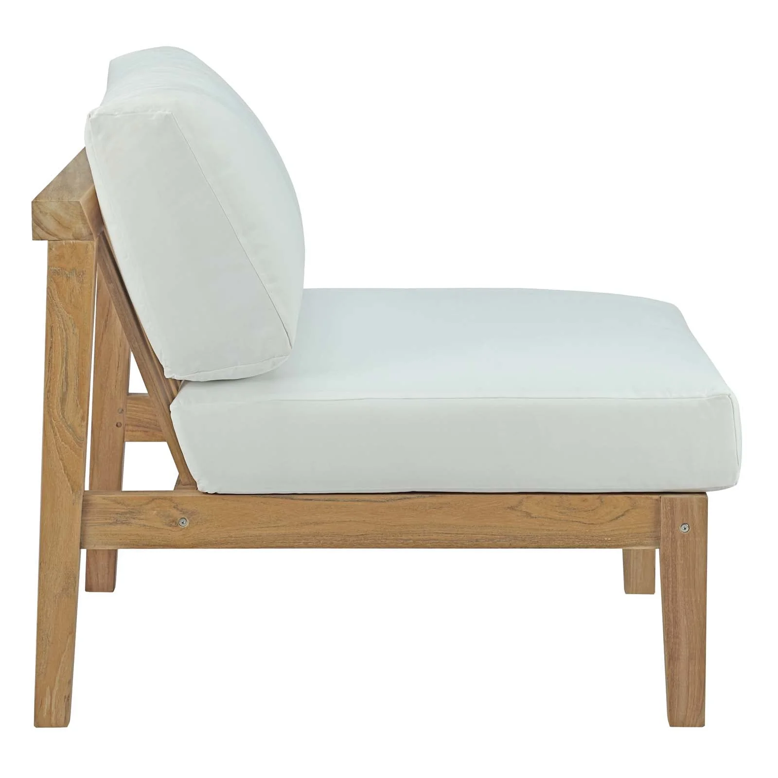 Bayport 4 Piece Outdoor Patio Teak Set in Natural White - Image 9