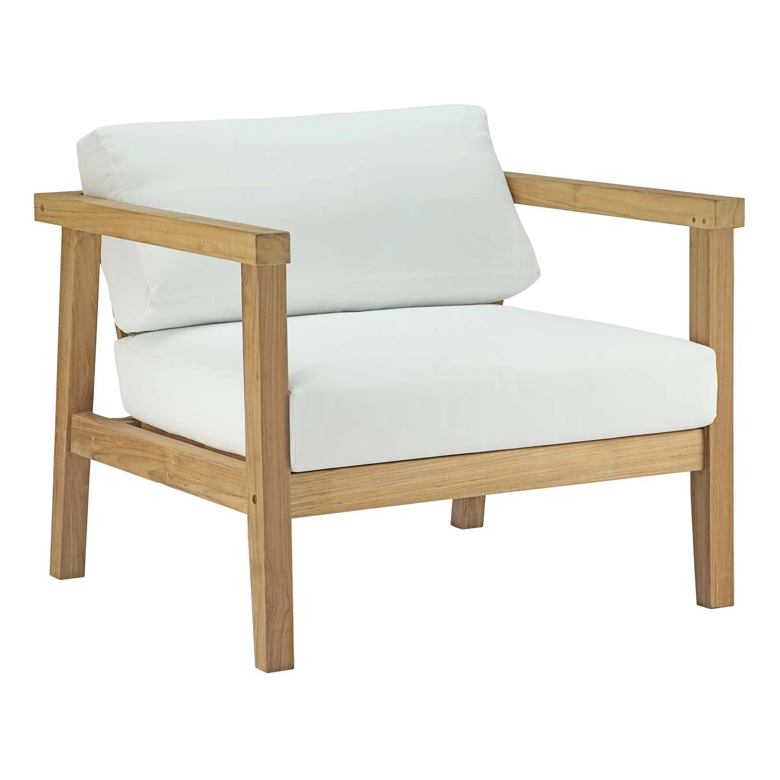 Bayport 5 Piece Outdoor Patio Teak Set in Natural White - Image 3