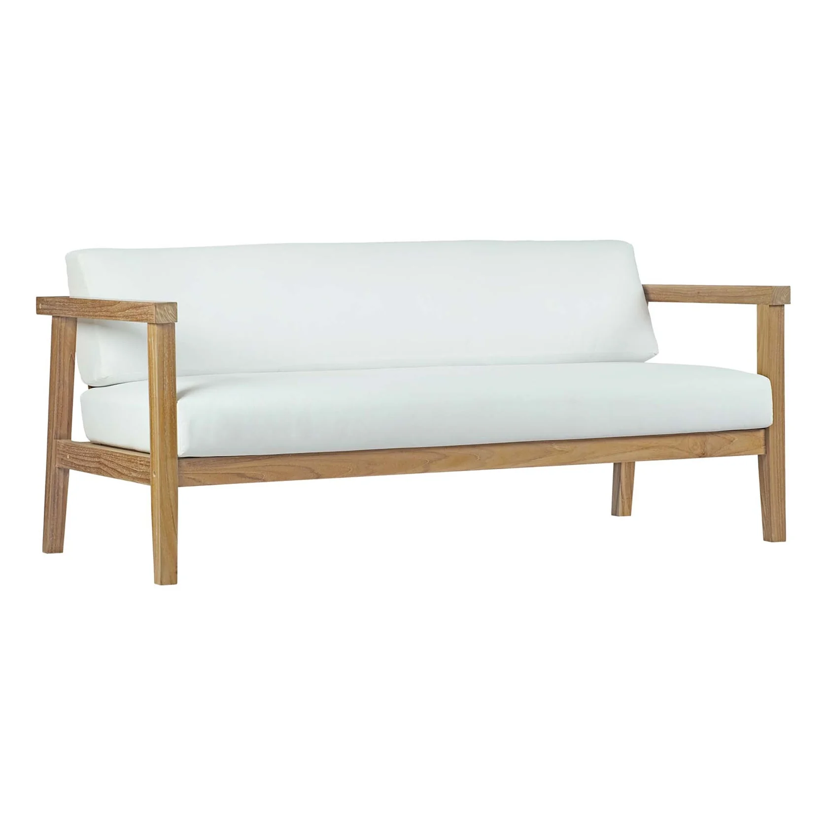 Bayport 5 Piece Outdoor Patio Teak Set in Natural White - Image 2