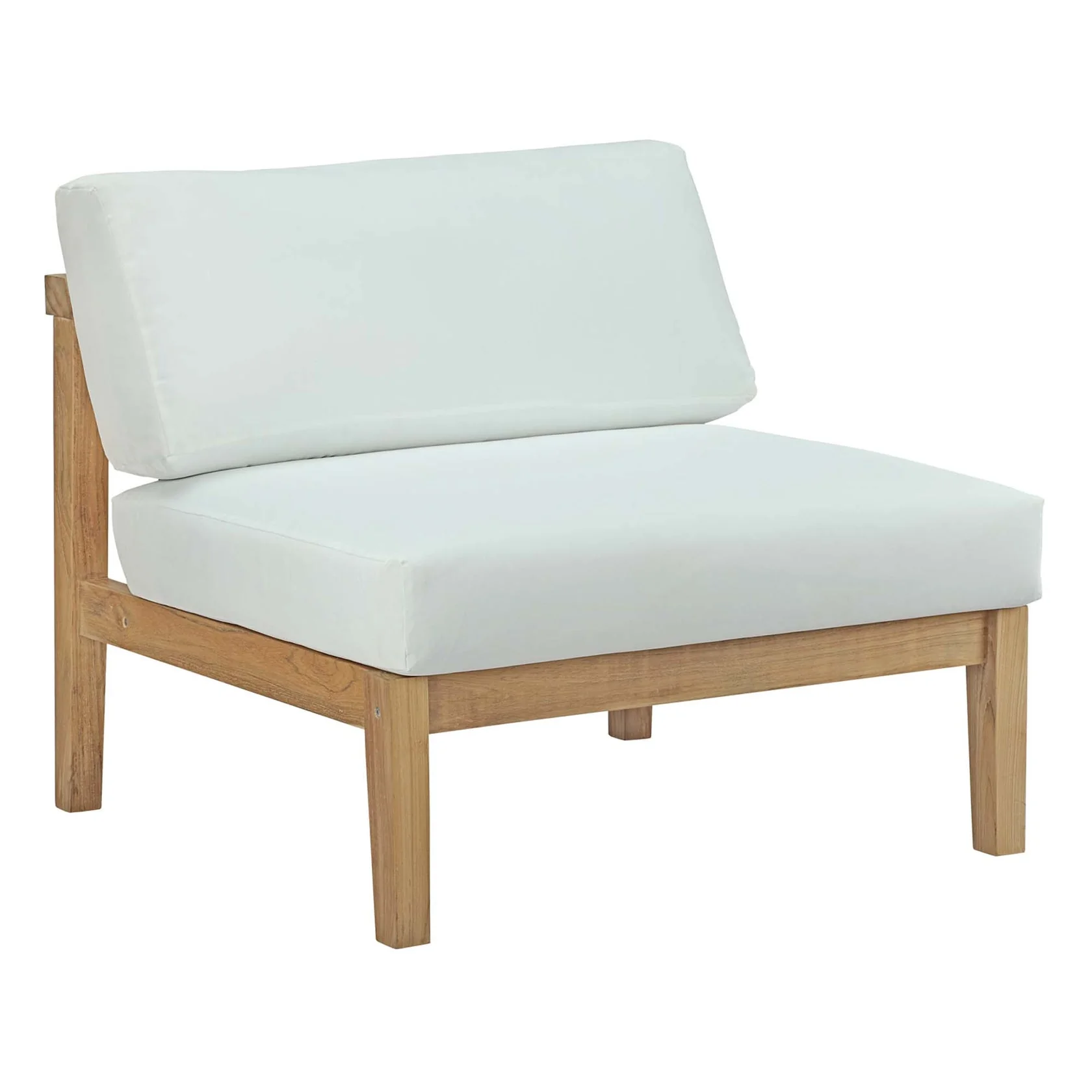 Bayport 5 Piece Outdoor Patio Teak Set in Natural White - Image 3