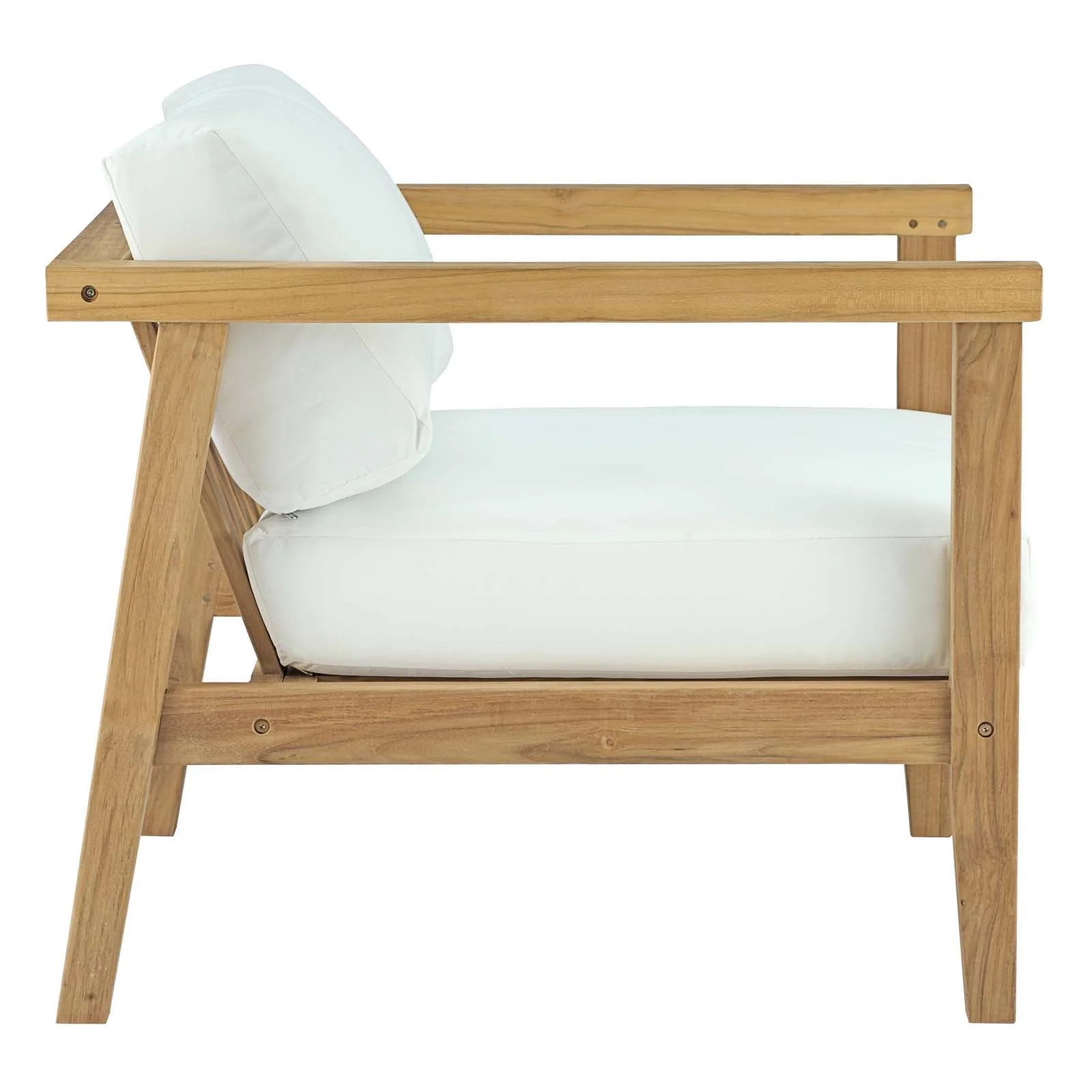 Bayport 6 Piece Outdoor Patio Teak Set in Natural White - Image 11