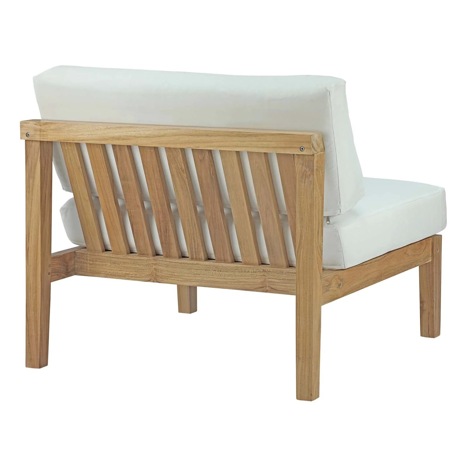 Bayport Outdoor Patio Teak Armless in Natural White - Image 4